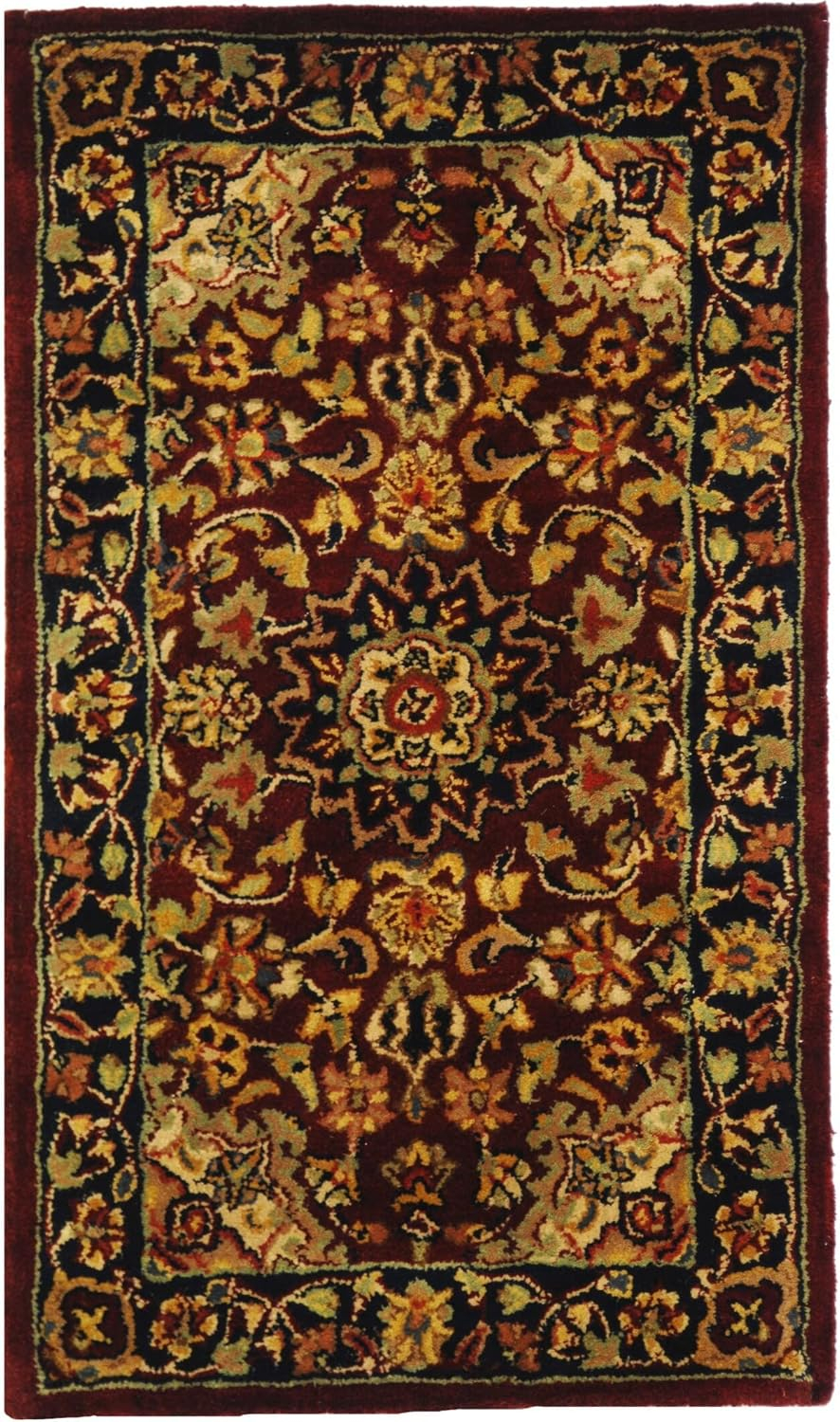 SAFAVIEH Classic Kennet Traditional Wool Area Rug, Burgundy/Navy, 9'6" x 13'6"
