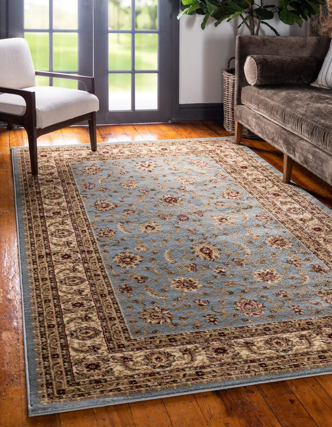 Elysian Light Blue 6' x 9' Stain-Resistant Rectangular Rug