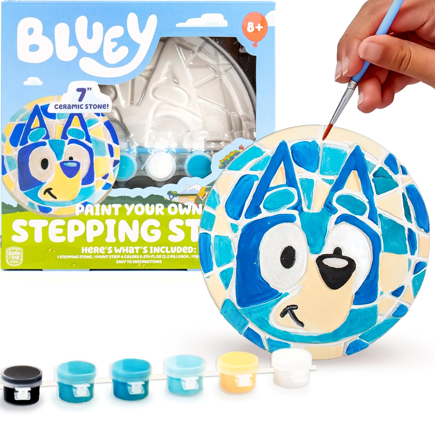 Bluey Ceramic Stepping Stone Painting Kit for Kids
