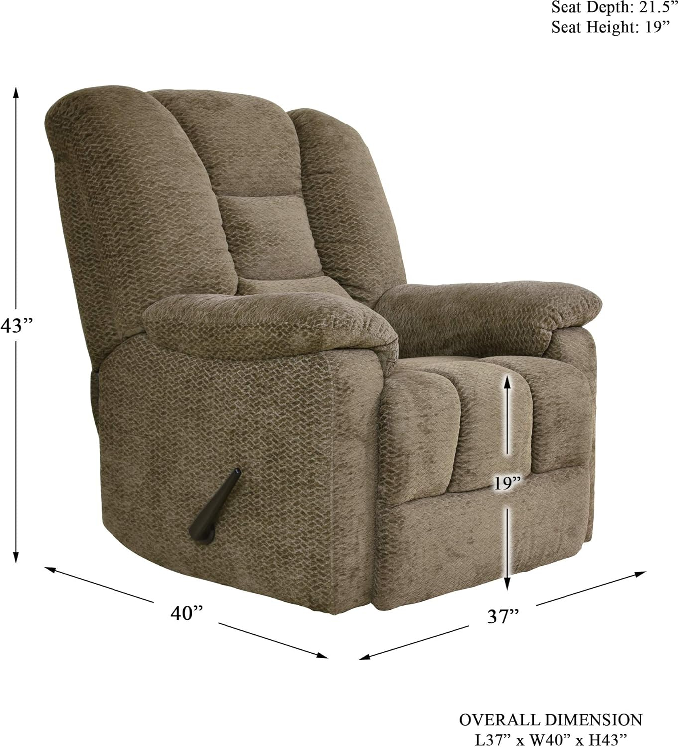 Lexicon Kaylene Chenille Recliner in Brown