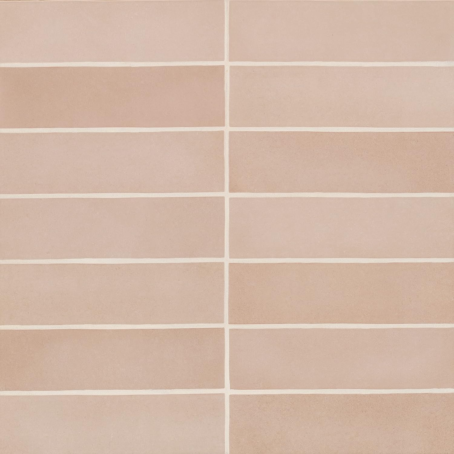 Makoto Rectangle 2 in. x 10 in. Matte Momoiro Blush Ceramic Wall Tile (5.38 sq. ft./Case)