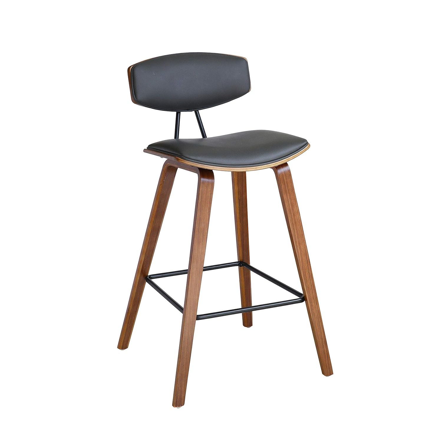 Armen Living Fox Gray 25.5-in H Counter height Square seat Upholstered Wood Bar Stool and Back