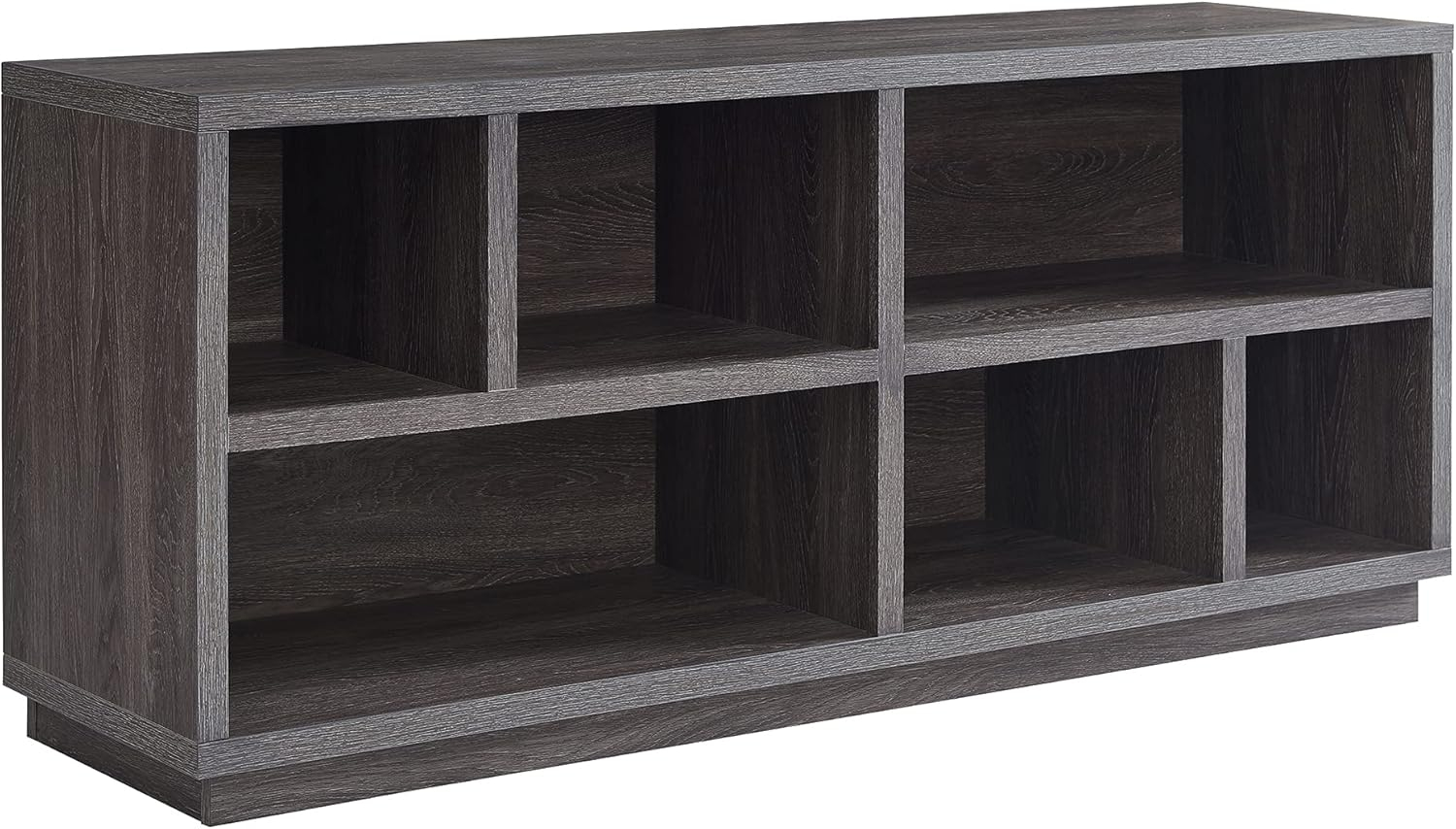 Evelyn&Zoe Bowman Rectangular TV Stand for TV's up to 65", Burnished Oak