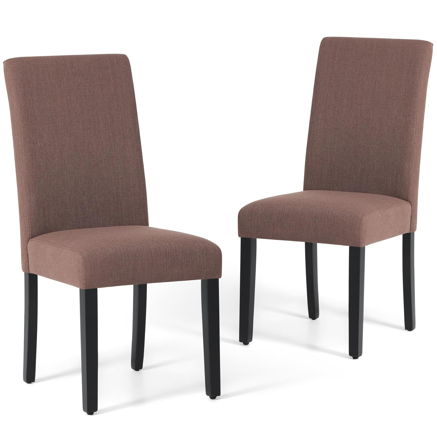 Costaelm Adison Fabric Dining Side Chair 2 Pc Set in Brown