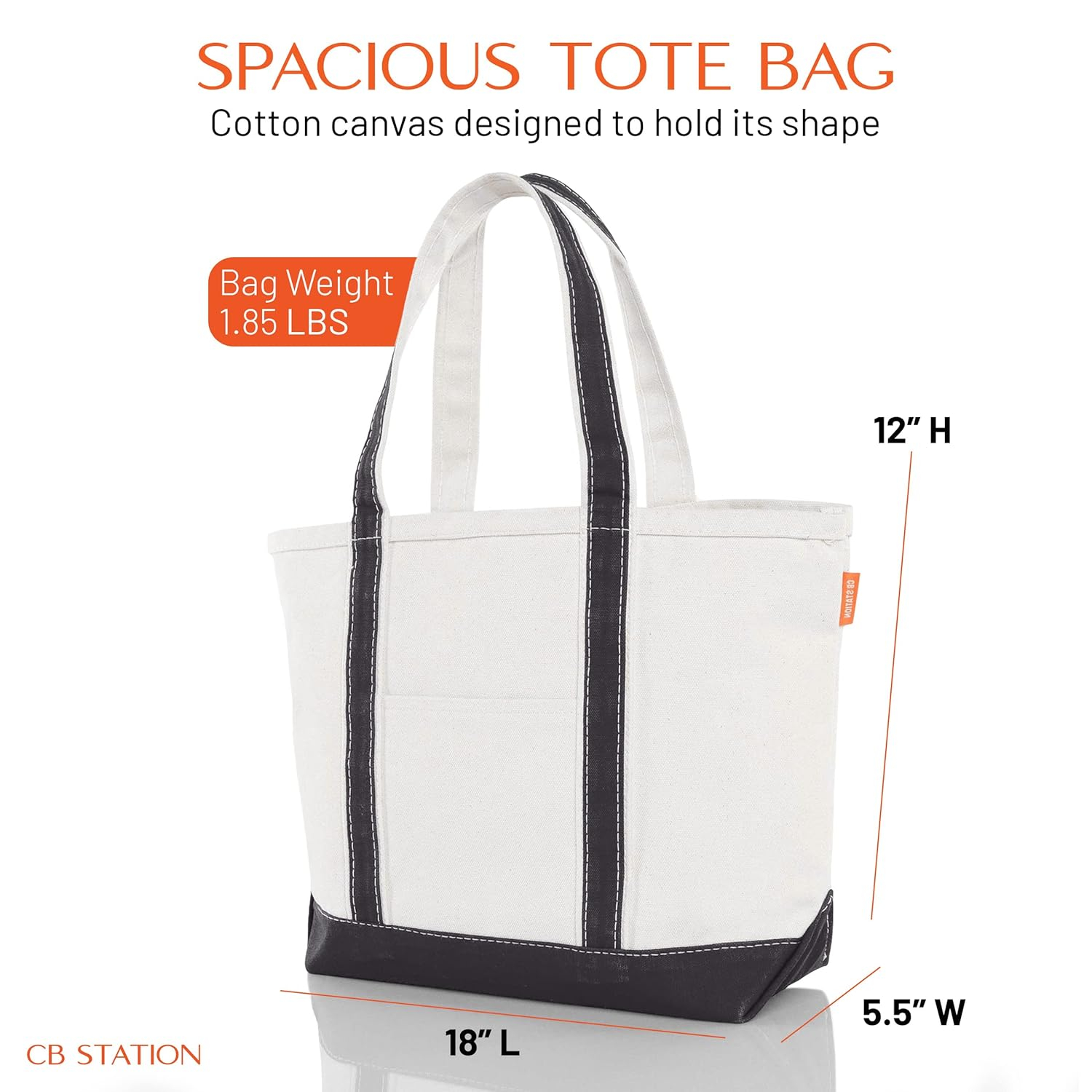 Medium Classic Canvas Tote Bag for Women, Top Zipper Closure, Outer Pocket, Daily Essentials, Groceries, Traveling