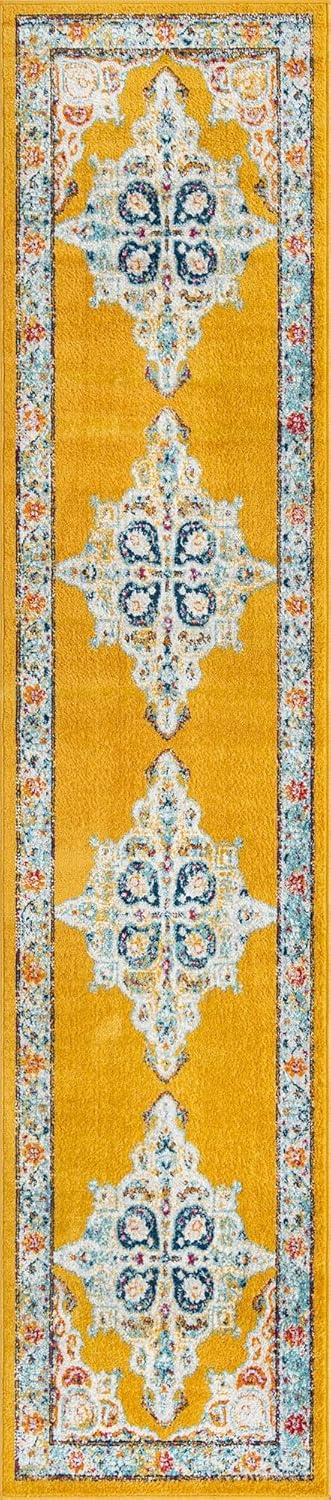Unique Loom Parker Collection Area Rug - Merakli (2' 7" x 12' 2" Runner, Yellow/ Brown)