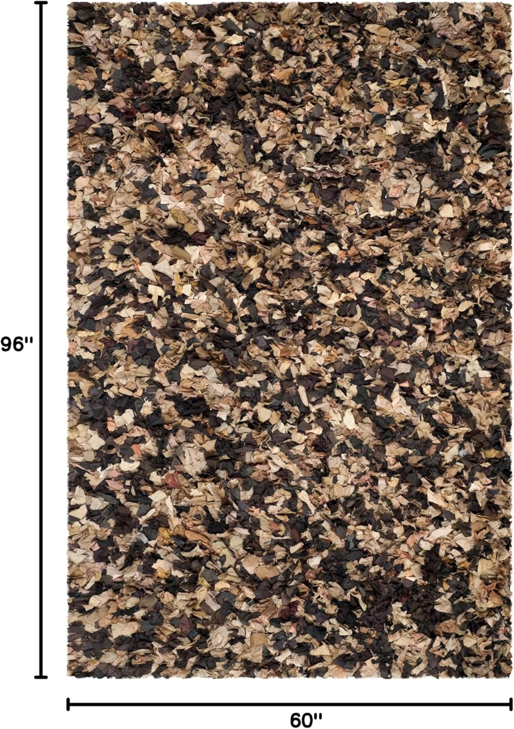 SAFAVIEH Rio Cassandra Confetti Polyester Shag Area Rug, Brown/Multi, 5' x 8'