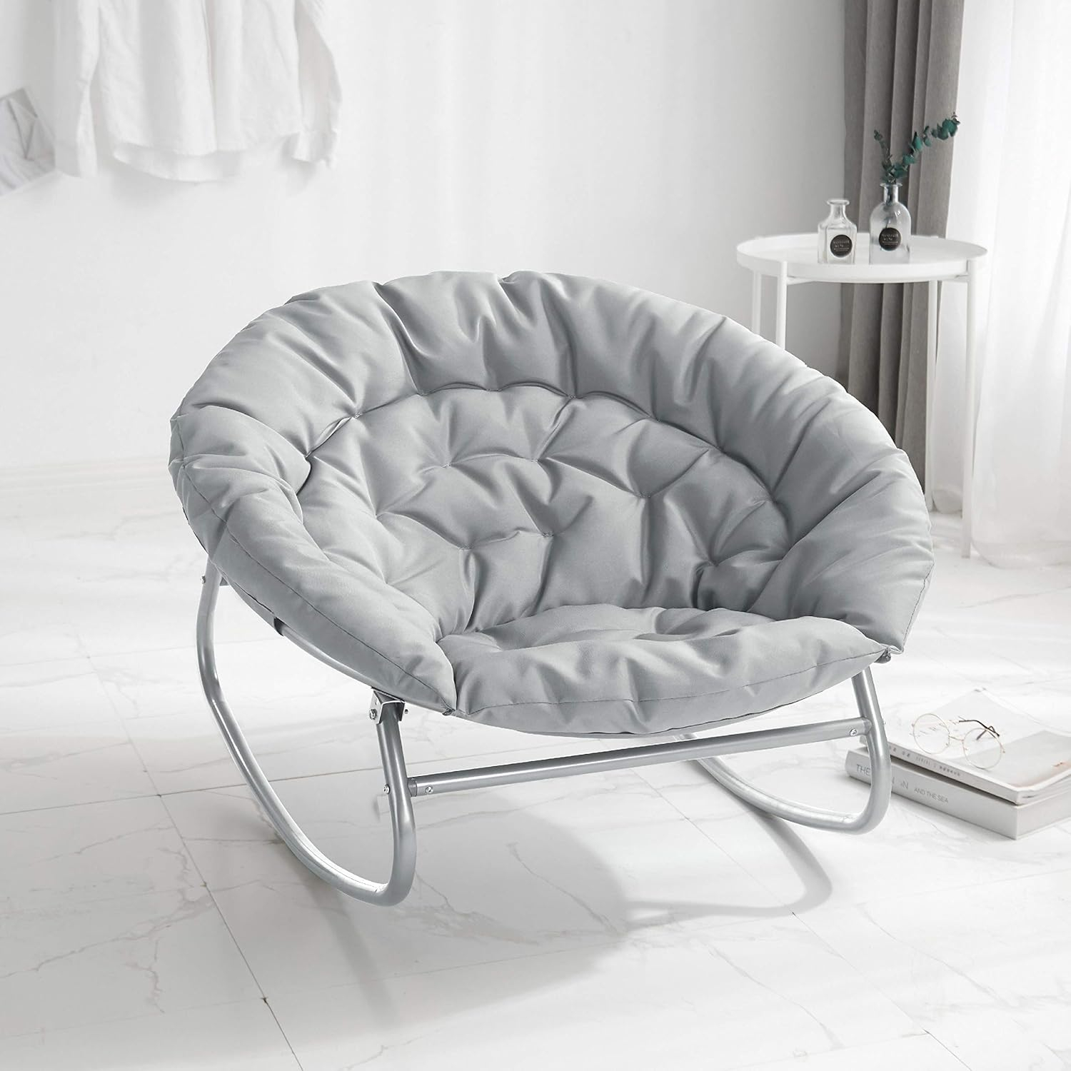 Urban Lifestyle Rocking Saucer Chair, Grey