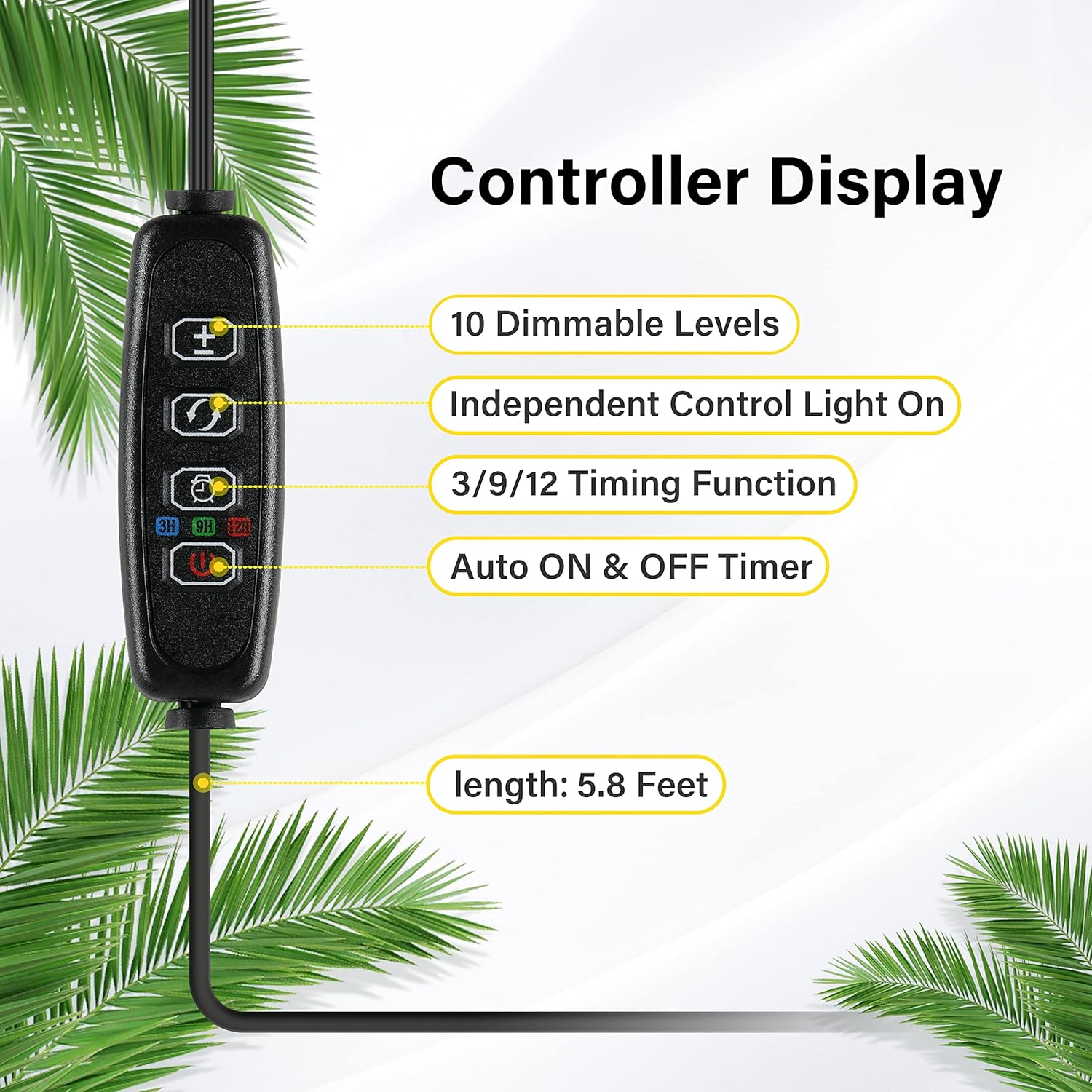 iPower LED Grow Light for Indoor Plants, 20W Grow Light Strips with Auto On/Off Timer, Plant Light Bars for Succulents