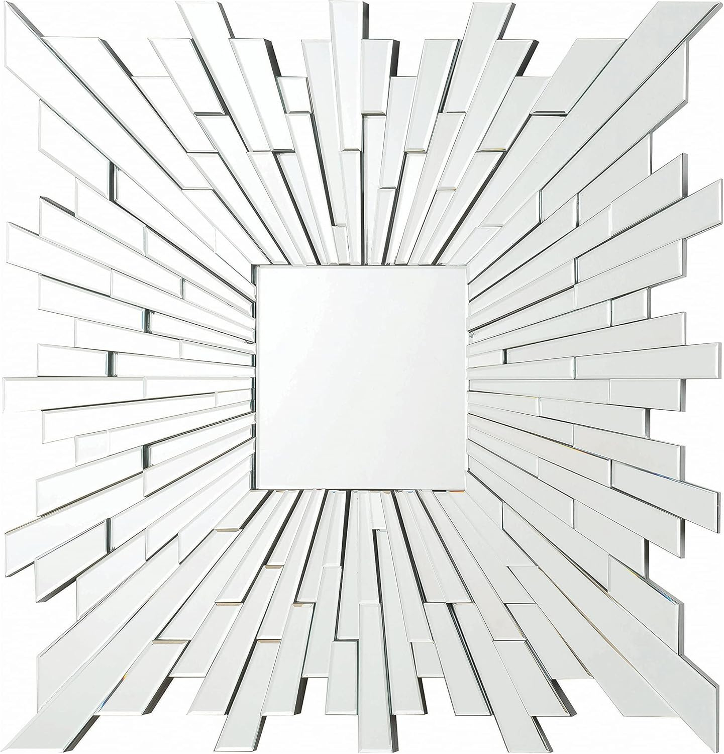 Coaster Brantley 40 x 40 Inch Square Sunburst Wall Mirror Silver