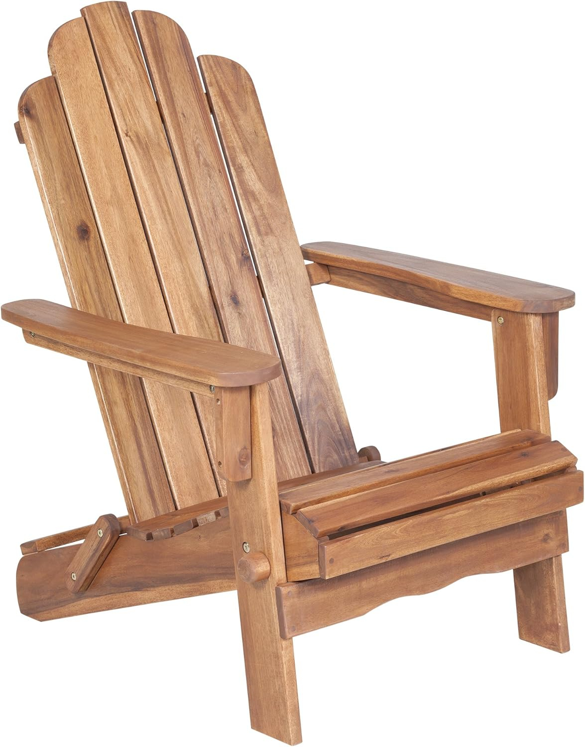 Dark Brown Acacia Wood Foldable Adirondack Outdoor Chair