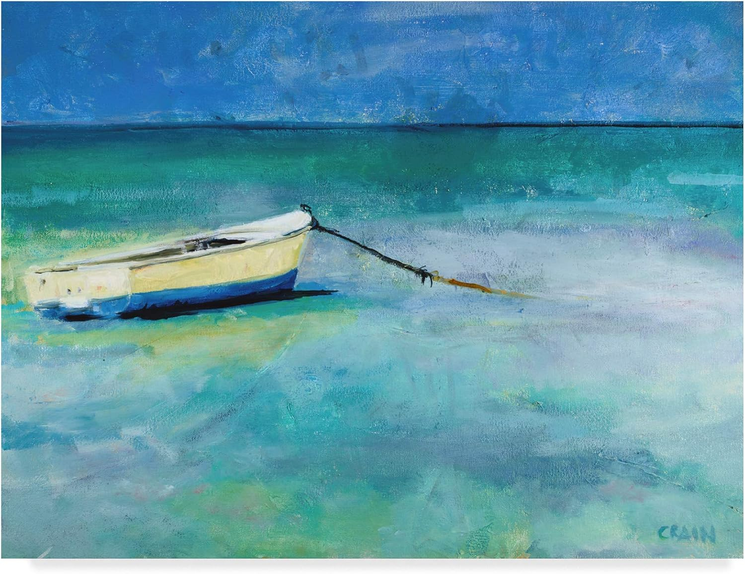 Trademark Fine Art 'Water Taxi Boat' Canvas Art by Curt Crain