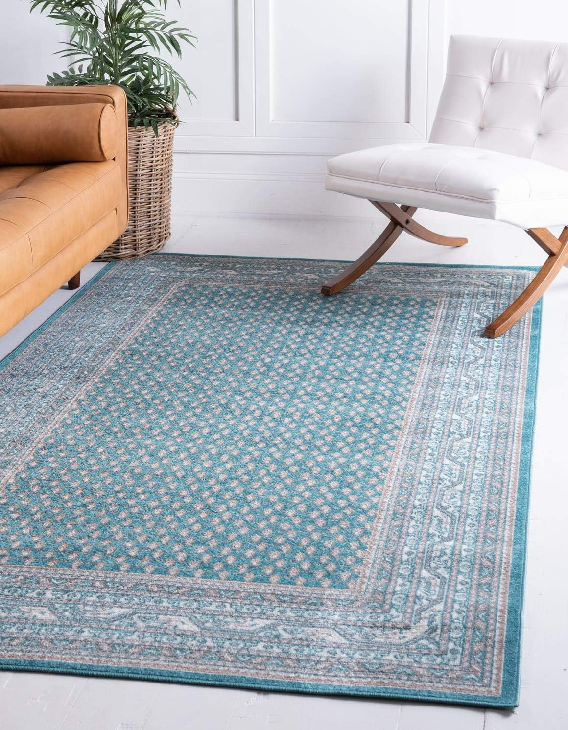 Williamsburg Allover Teal 6' 0 x 9' 0 Area Rug