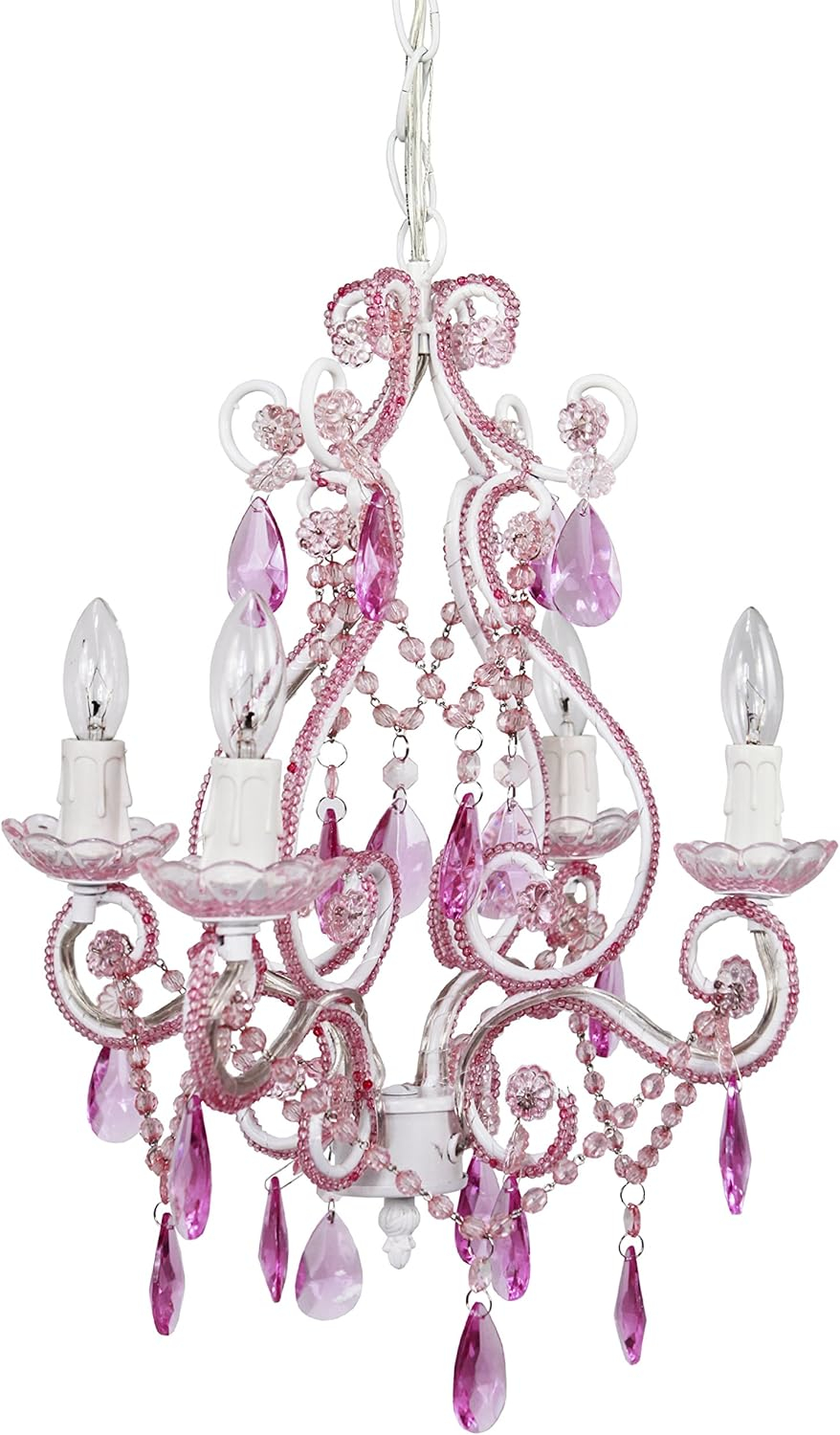 Tadpoles Four Bulb Chandelier, Pink