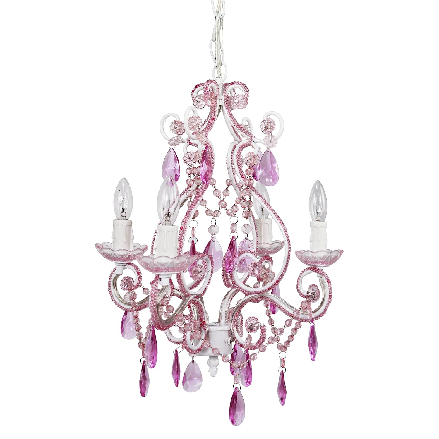 Tadpoles Four Bulb Chandelier, Pink