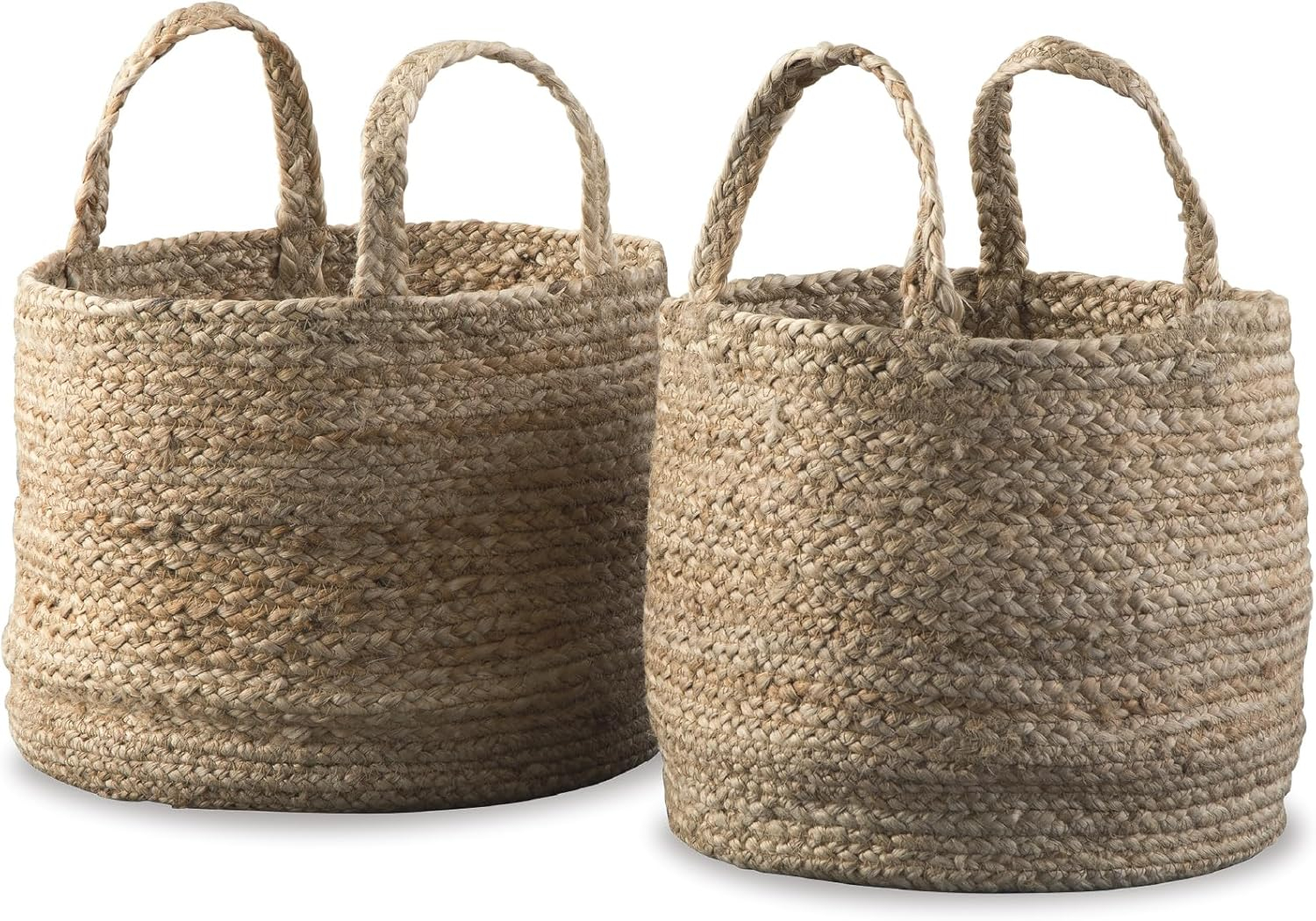 Signature Design by Ashley Brayton Jute 2 Piece Braided Basket Set, Light Brown