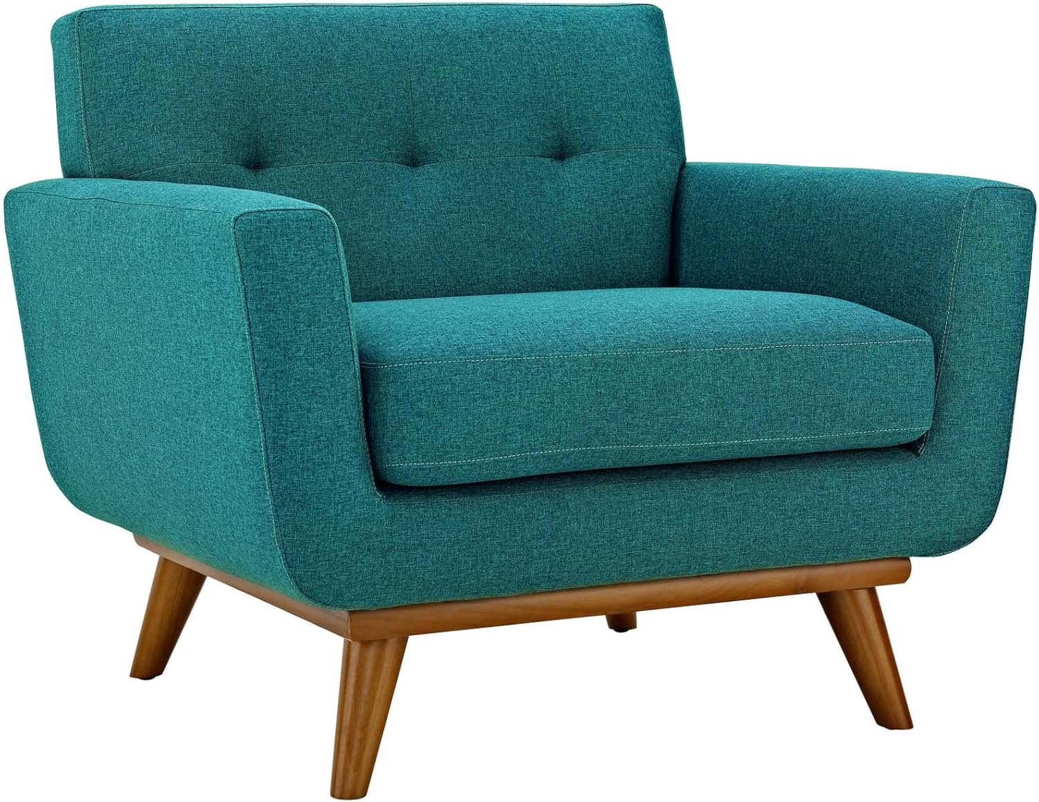 Modway Engage Upholstered Fabric Armchair in Teal