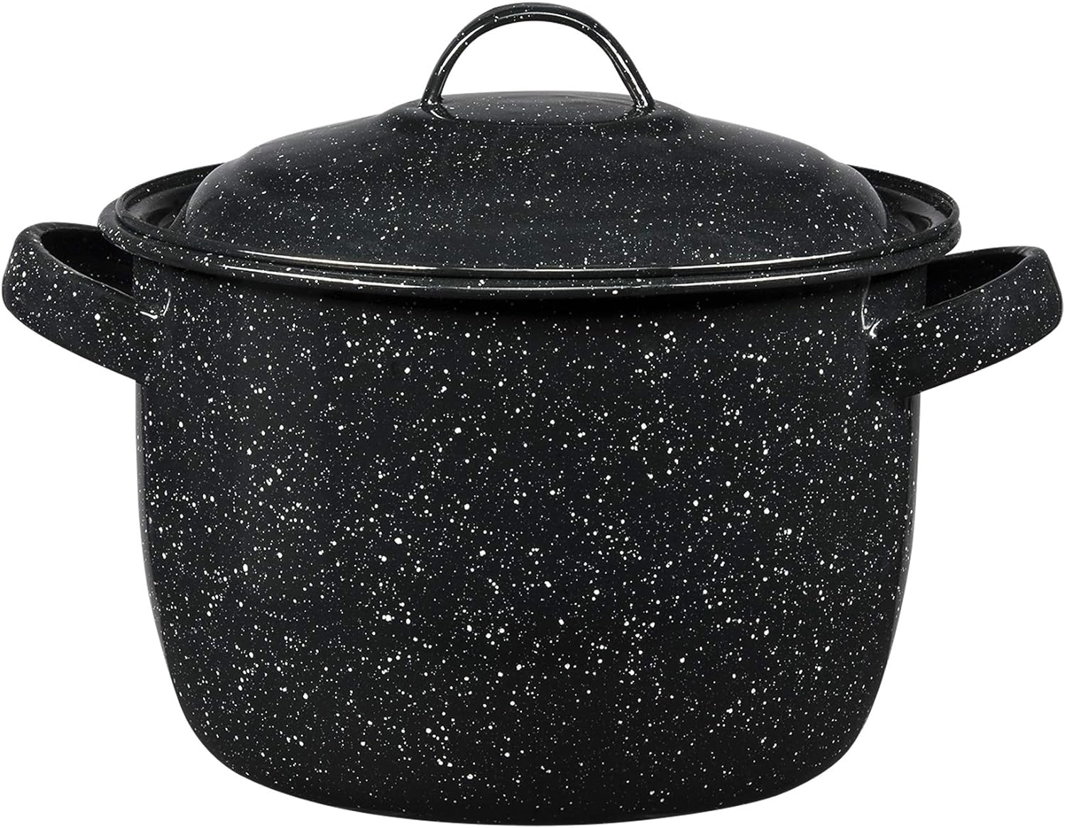 Granite Ware Porcelain Enamel Pot With Lid 8.6 in. 4 qt Black