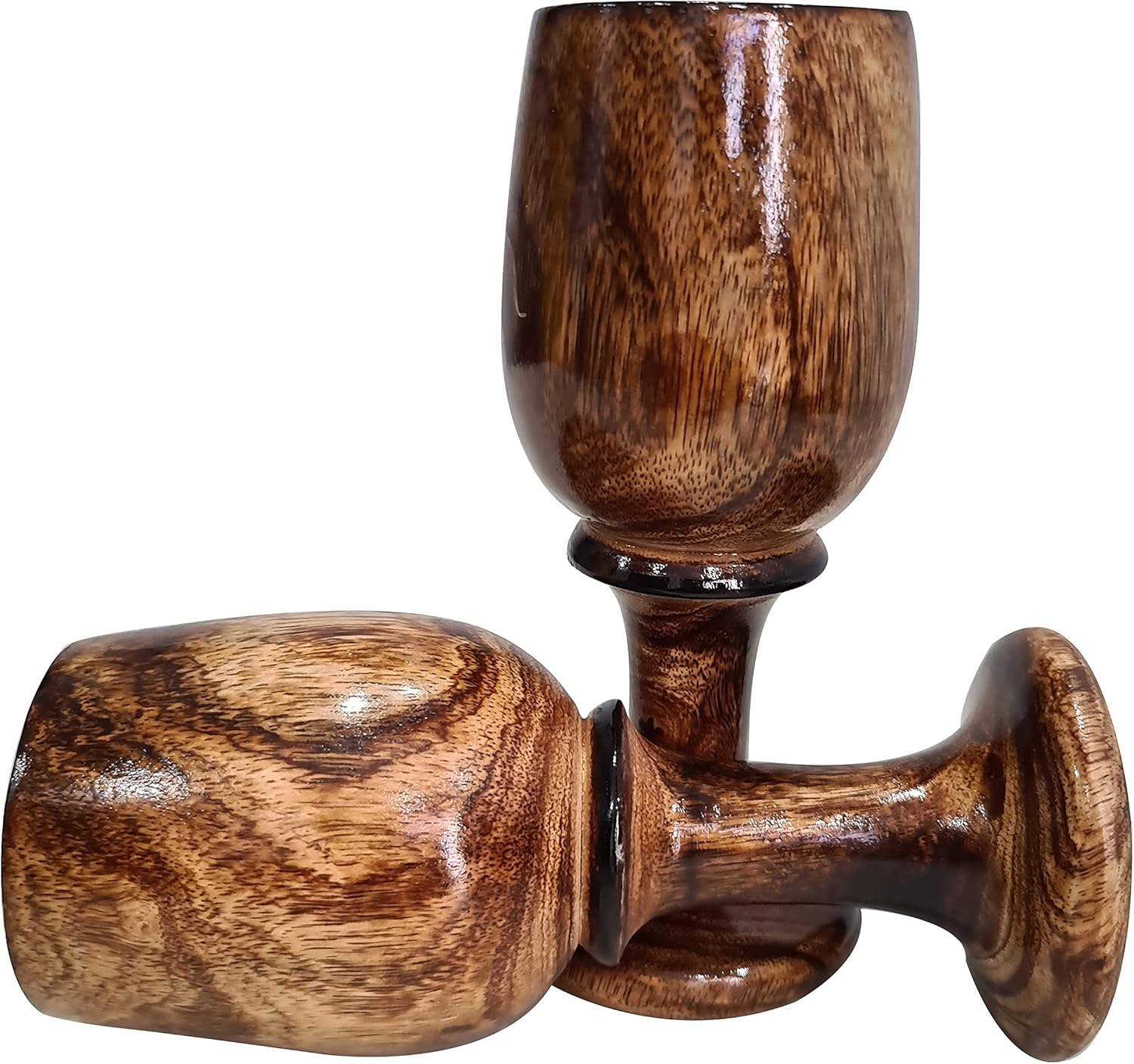 collectiblesBuy Vintage Rustic Wooden Wine Goblet Bar Drinkware Cup Wood Chalice Eco- Friendly Set of 2