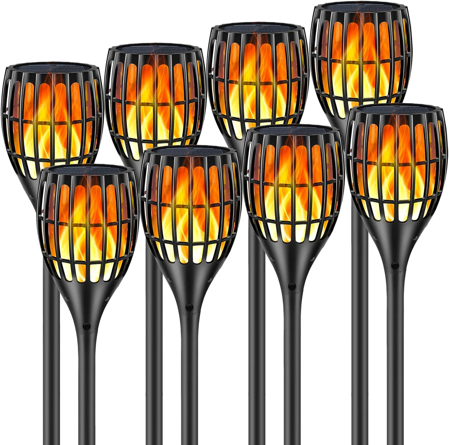Solar Lights Outdoor, 43" Flickering Flames Torch Light Solar Garden Lights Waterproof Landscape Lighting Dusk to Dawn Auto On/Off Security Torch Light for Yard Patio Driveway, 4Pack