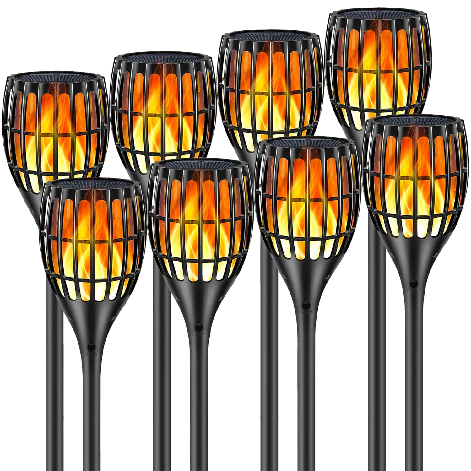 Solar Lights Outdoor, 43" Flickering Flames Torch Light Solar Garden Lights Waterproof Landscape Lighting Dusk to Dawn Auto On/Off Security Torch Light for Yard Patio Driveway, 4Pack