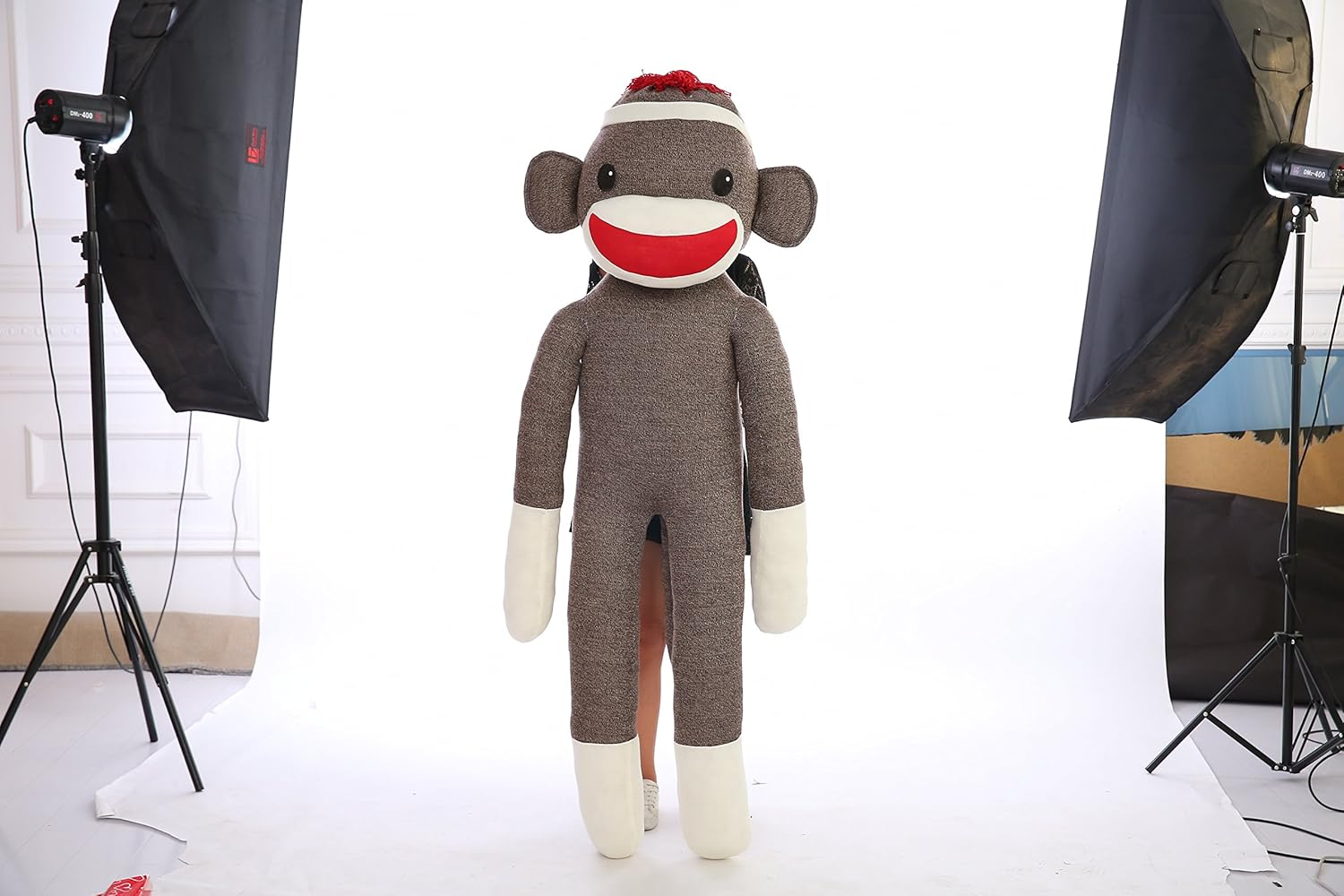 Made by Aliens Personalized Floppy Original Giant Sock Monkey Stuffed Animal Plush Toy- Perfect Gift for Valentine Day- Graduation Day- Birthday- 72 inches