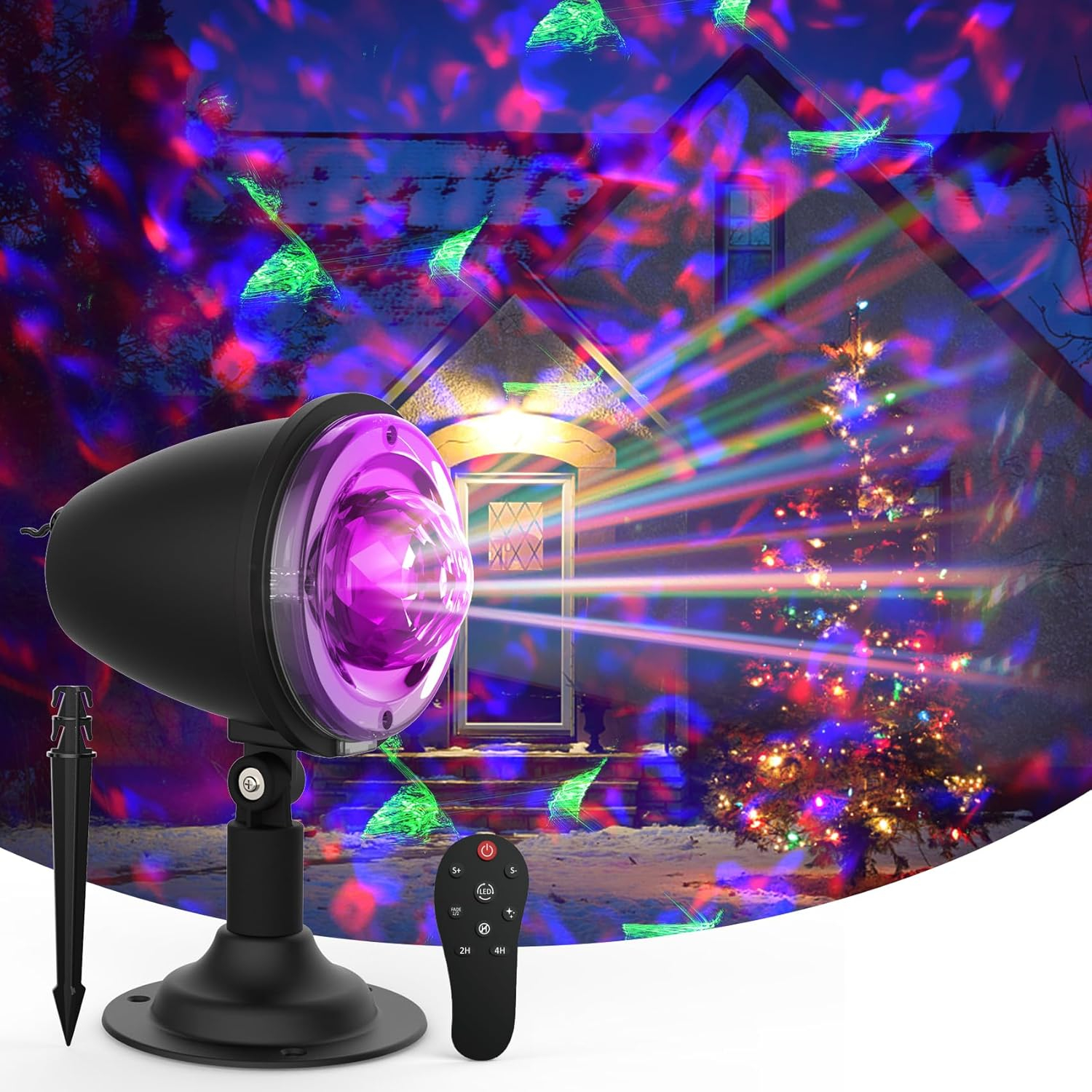 Halloween Projector Lights Outdoor,Christmas Decorations Holiday Projector,Water Wave Ocean Effect Night Light with Remote,Waterproof LED Landscape Light for Wedding Garden Wall Tree Decoration