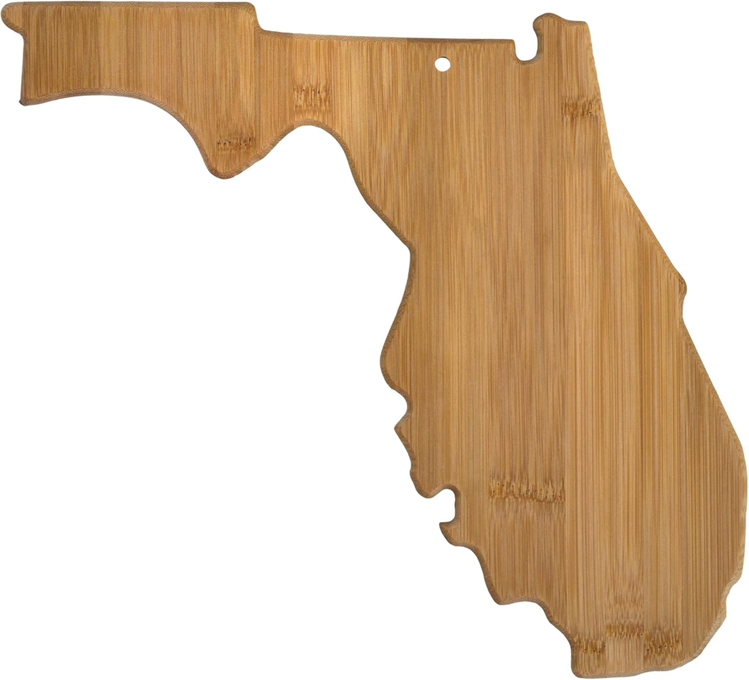 Totally Bamboo Florida State Shaped Serving and Cutting Board, Includes Hang Tie for Wall Display