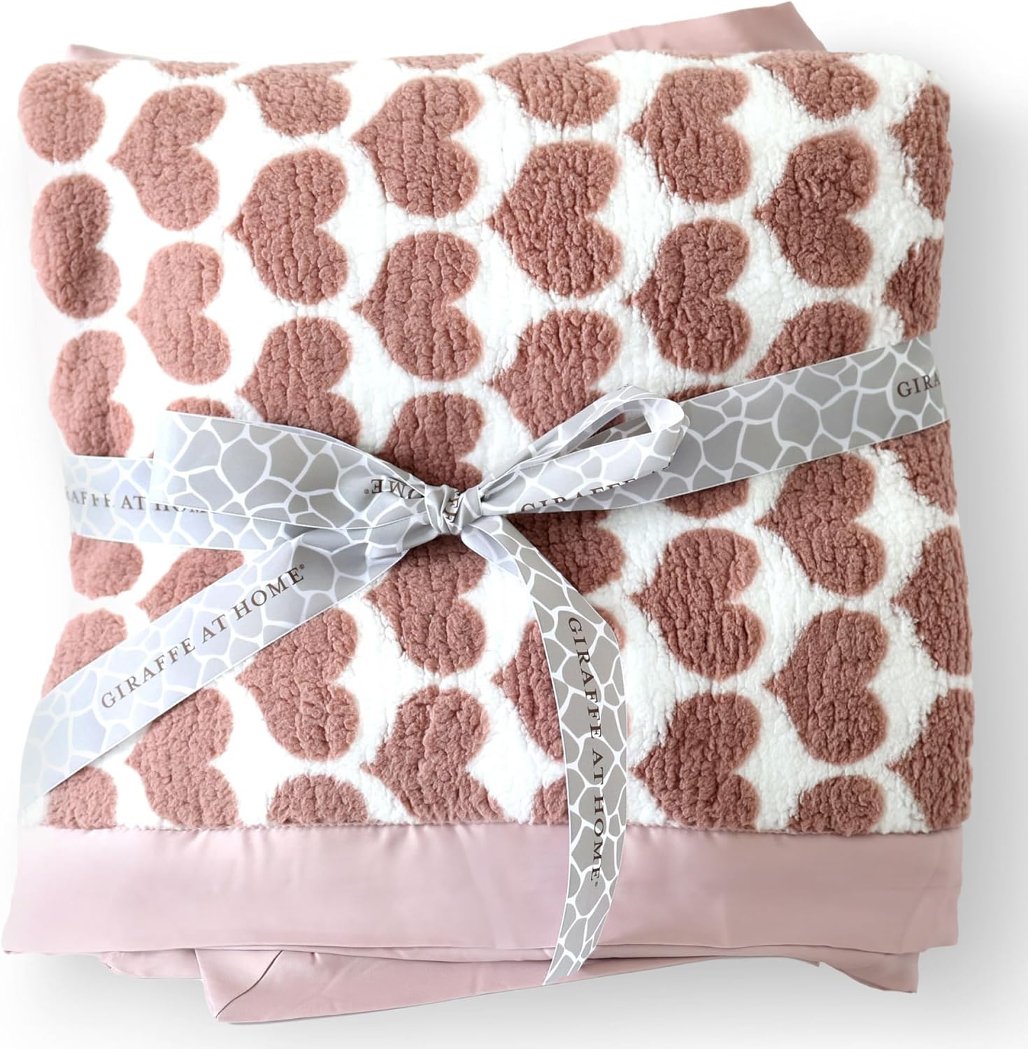 Dusty Pink and White Faux Fur Toddler Throw Blanket