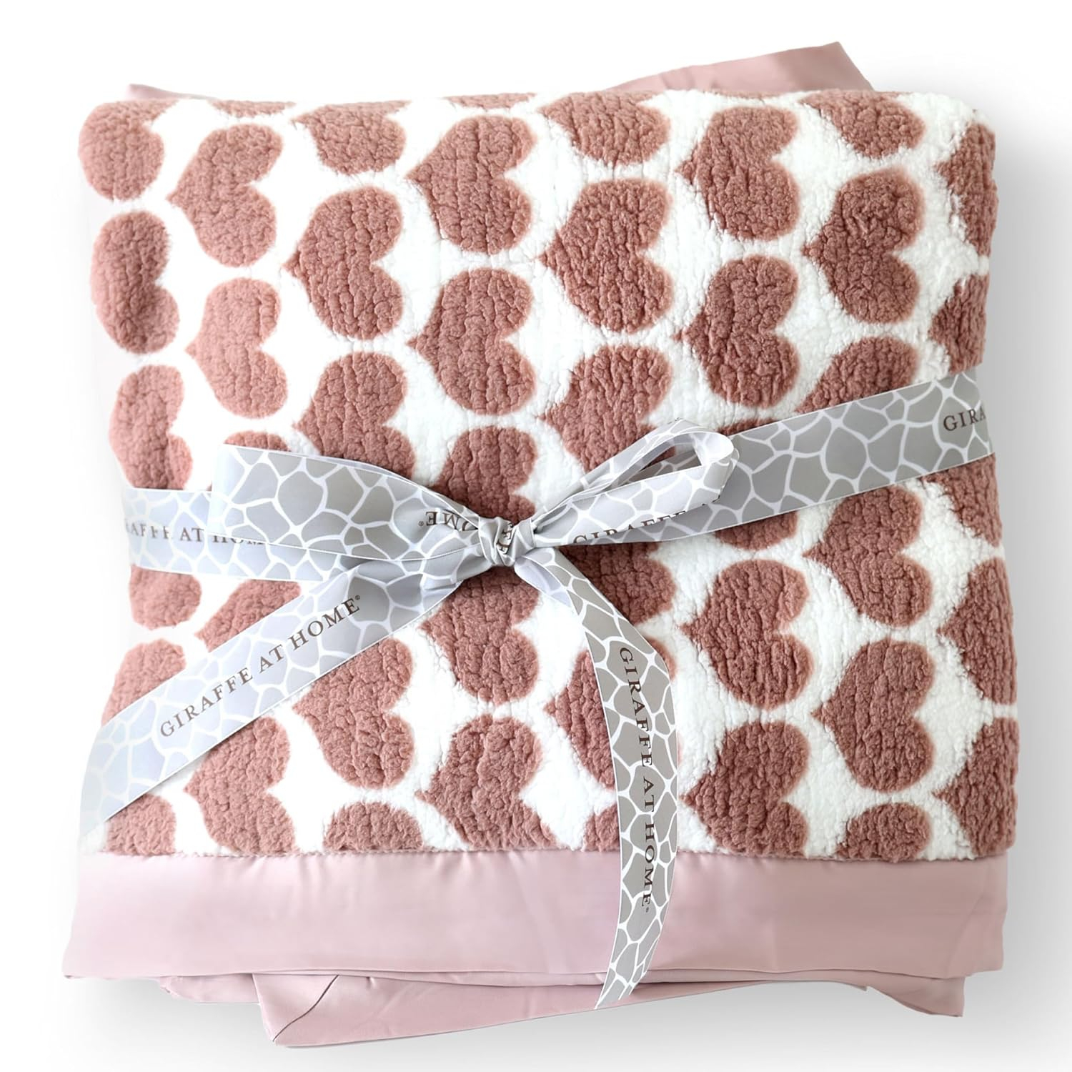 Dusty Pink and White Faux Fur Toddler Throw Blanket