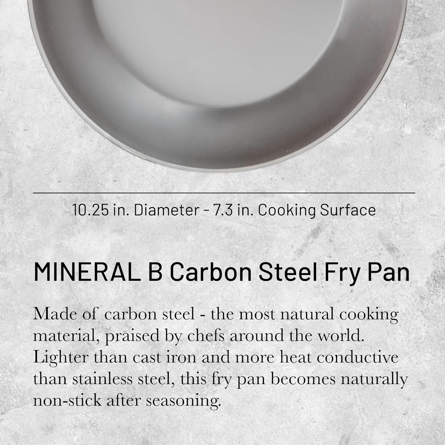 de Buyer - Mineral B Frying Pan - Nonstick Pan - Carbon and Stainless Steel - Induction-ready - 10.25"
