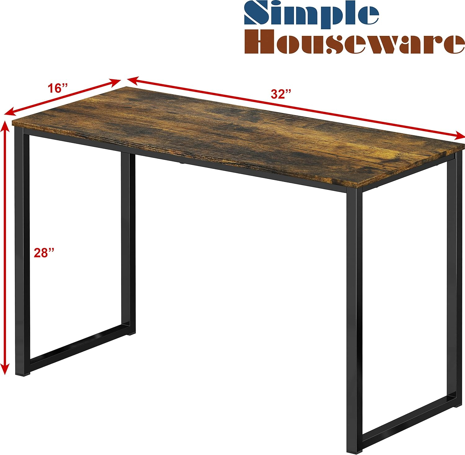 SHW Home Office 32-Inch Computer Desk, Rustic Brown