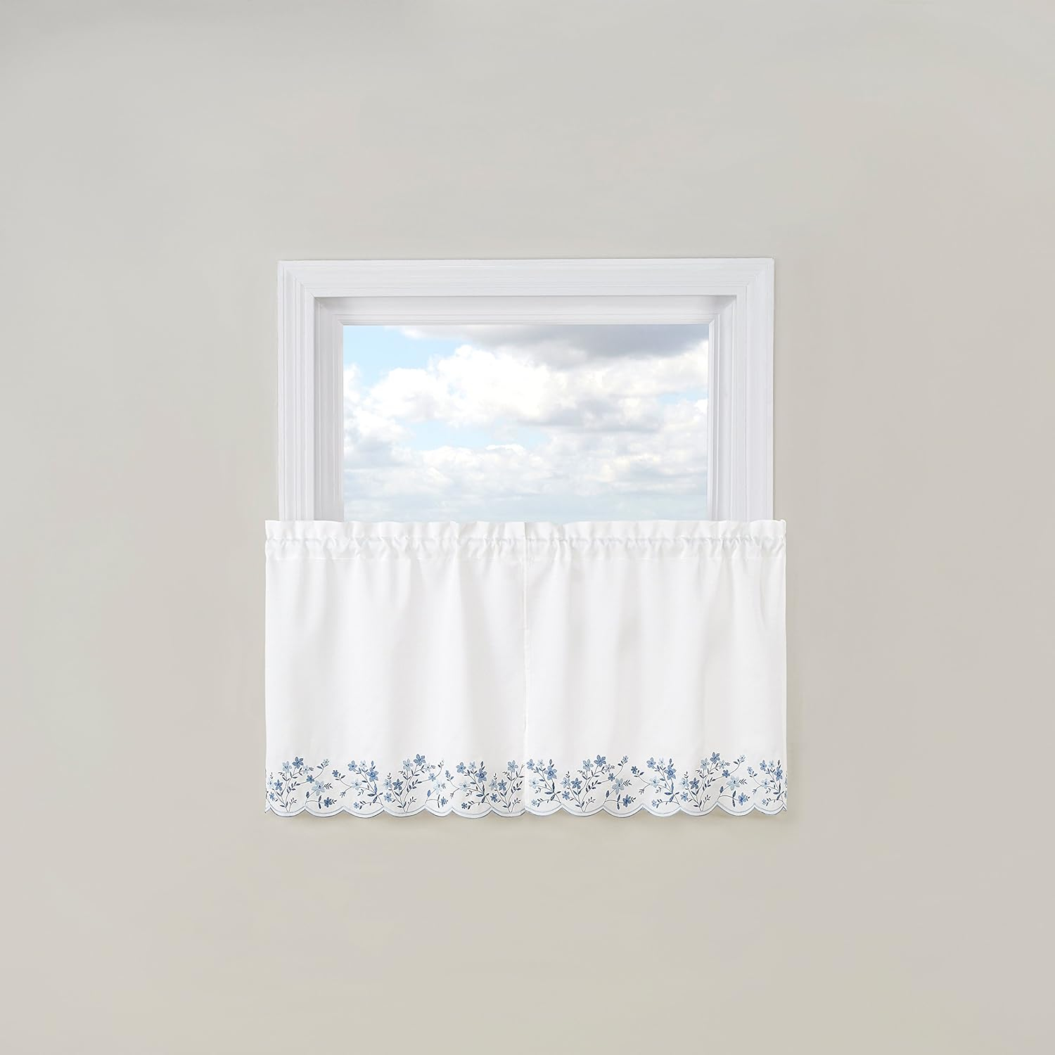 Renaissance Home Fashion Bloom Embroidered Tier Pair, Colonial, 56" x 36"