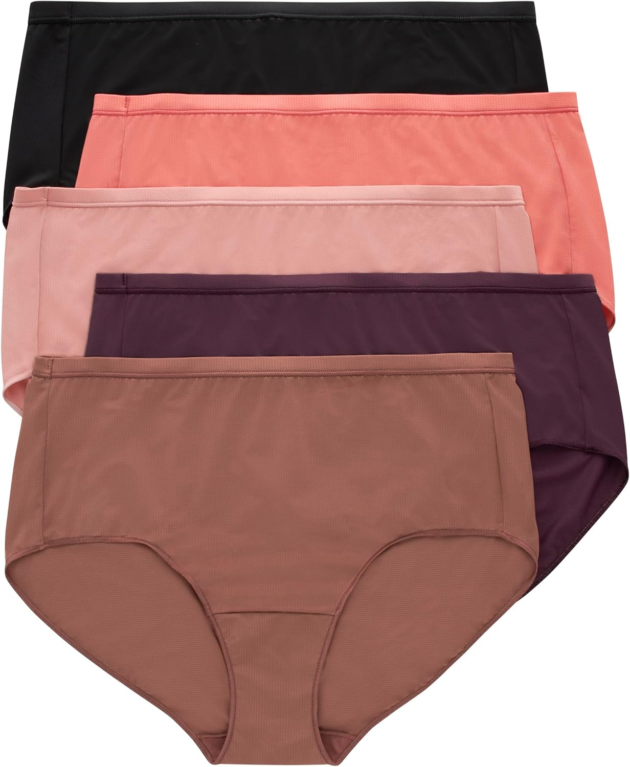 Hanes Just My Size Women's Breathable Mesh Brief Underwear, 5-Pack