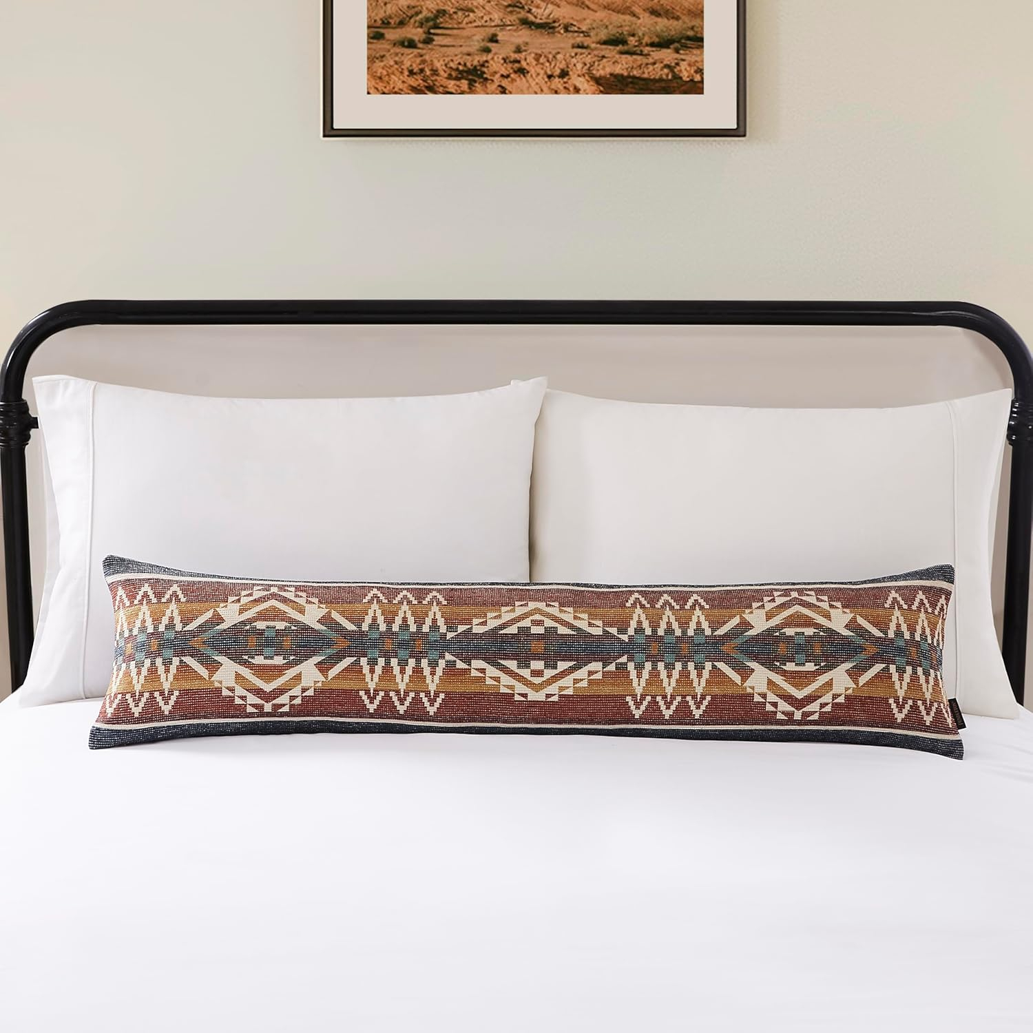 Beacon Rock Patterned Cotton and Polyester Bolster Pillow