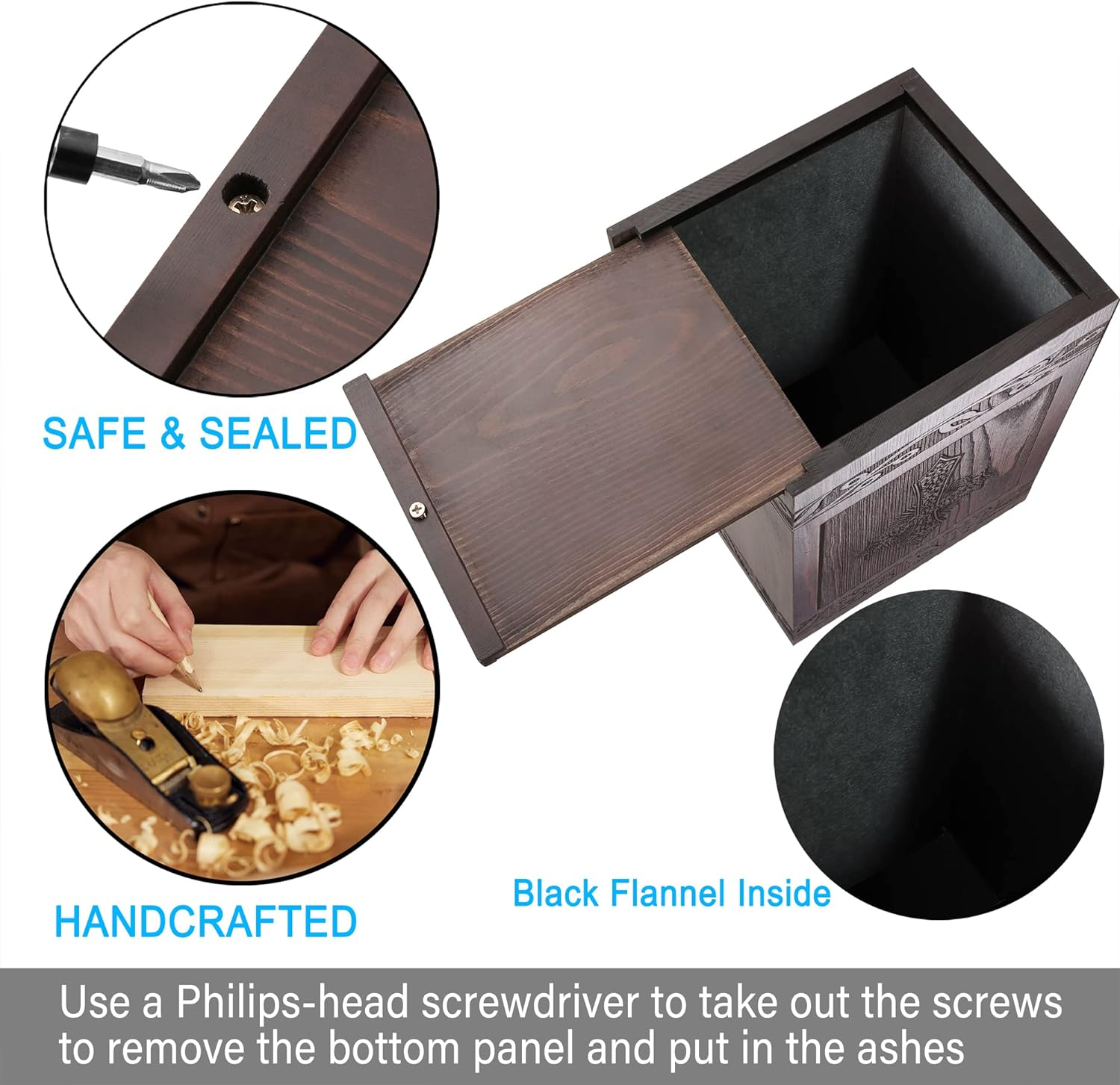 Cremation Urns for Human Ashes Adult Male Female, Wooden Carved Cross Urns Box and Casket for Ashes Men Women Child, Pets Cat Dog Urn, Burial Funeral Memorial Urns for Ashes, Holds 222 Cubic Inch