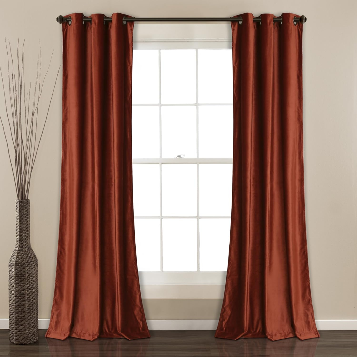 Lush Decor Grommet Room Darkening Curtain Panel 38" x 108" 2 Panels