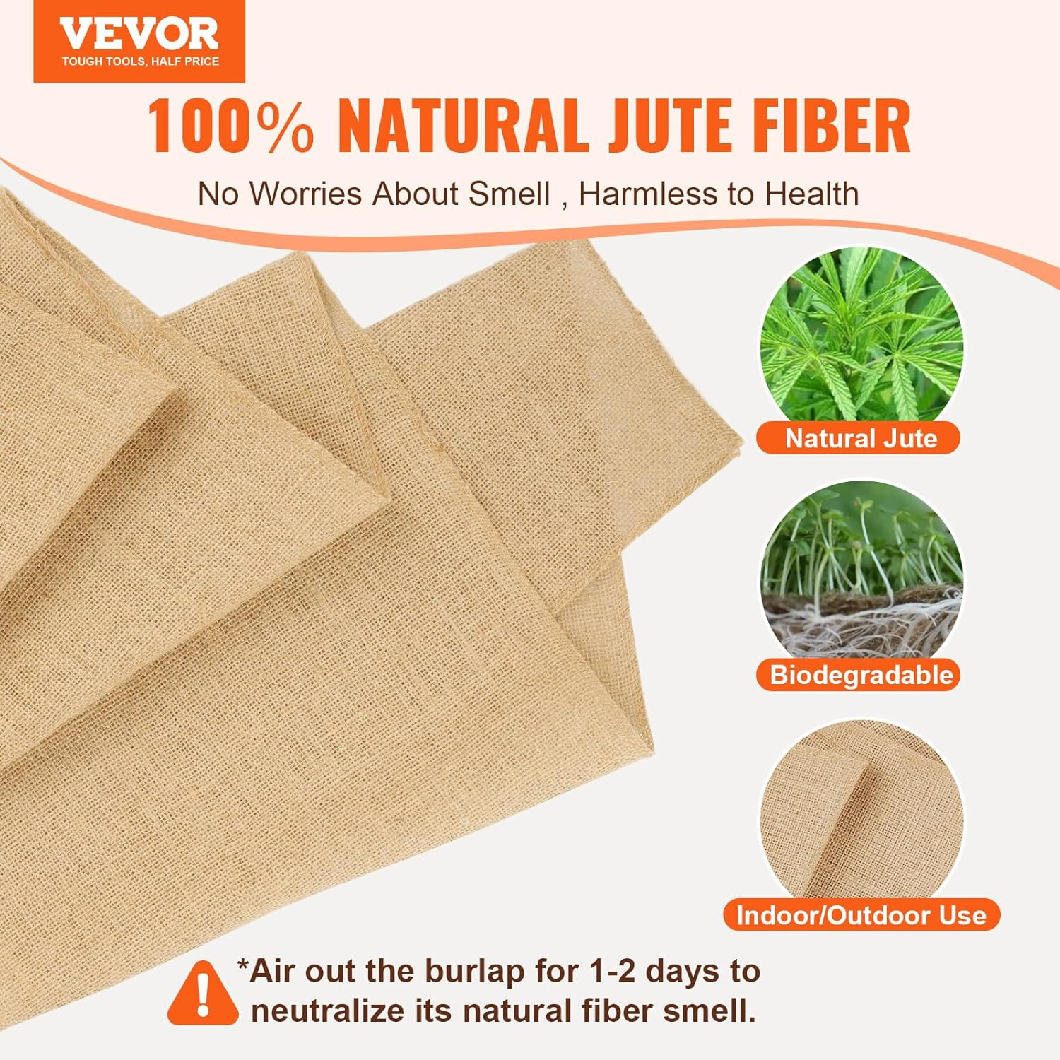 Burlap Fabric Roll, 14 in. x 150 ft. and 50 x 50 High Density Wide Natural Burlap Fabric Rolls, Cabinet Type