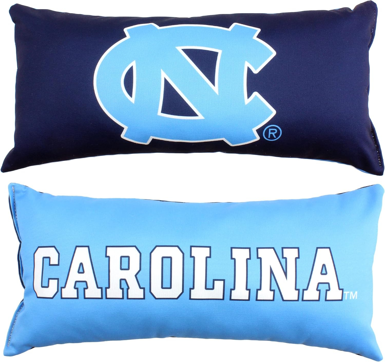 College Covers Solid Color Bolster Travel Pillow, 1 Count (Pack of 1), North Carolina Tar Heels