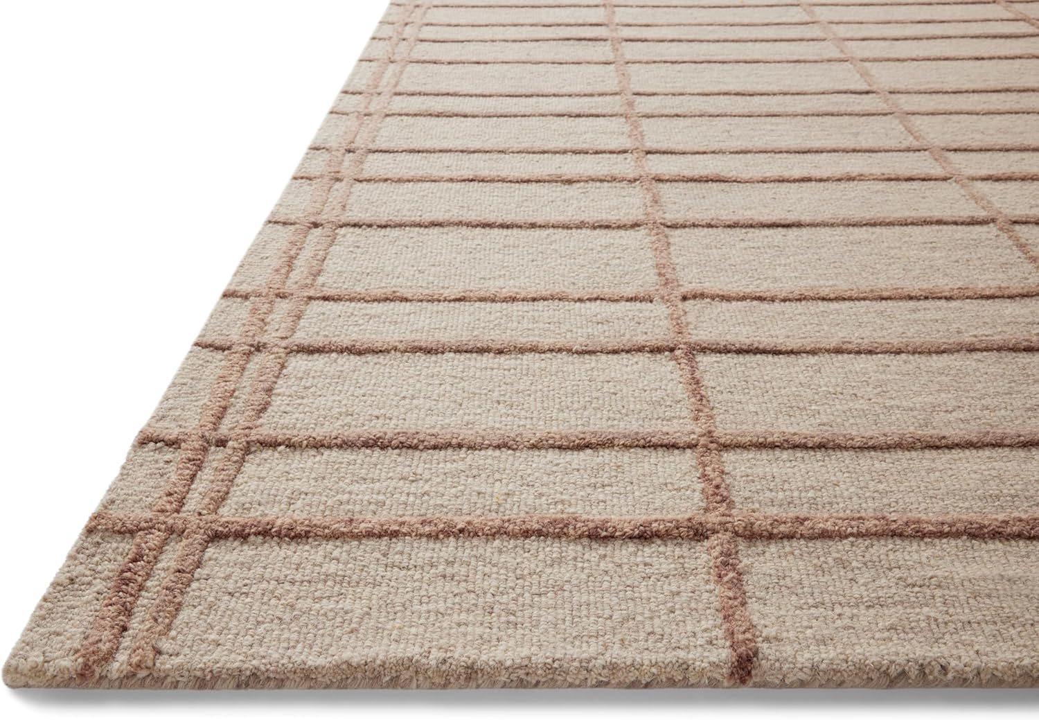 Bradley Rose Blush Hand-Tufted Wool Striped Accent Rug