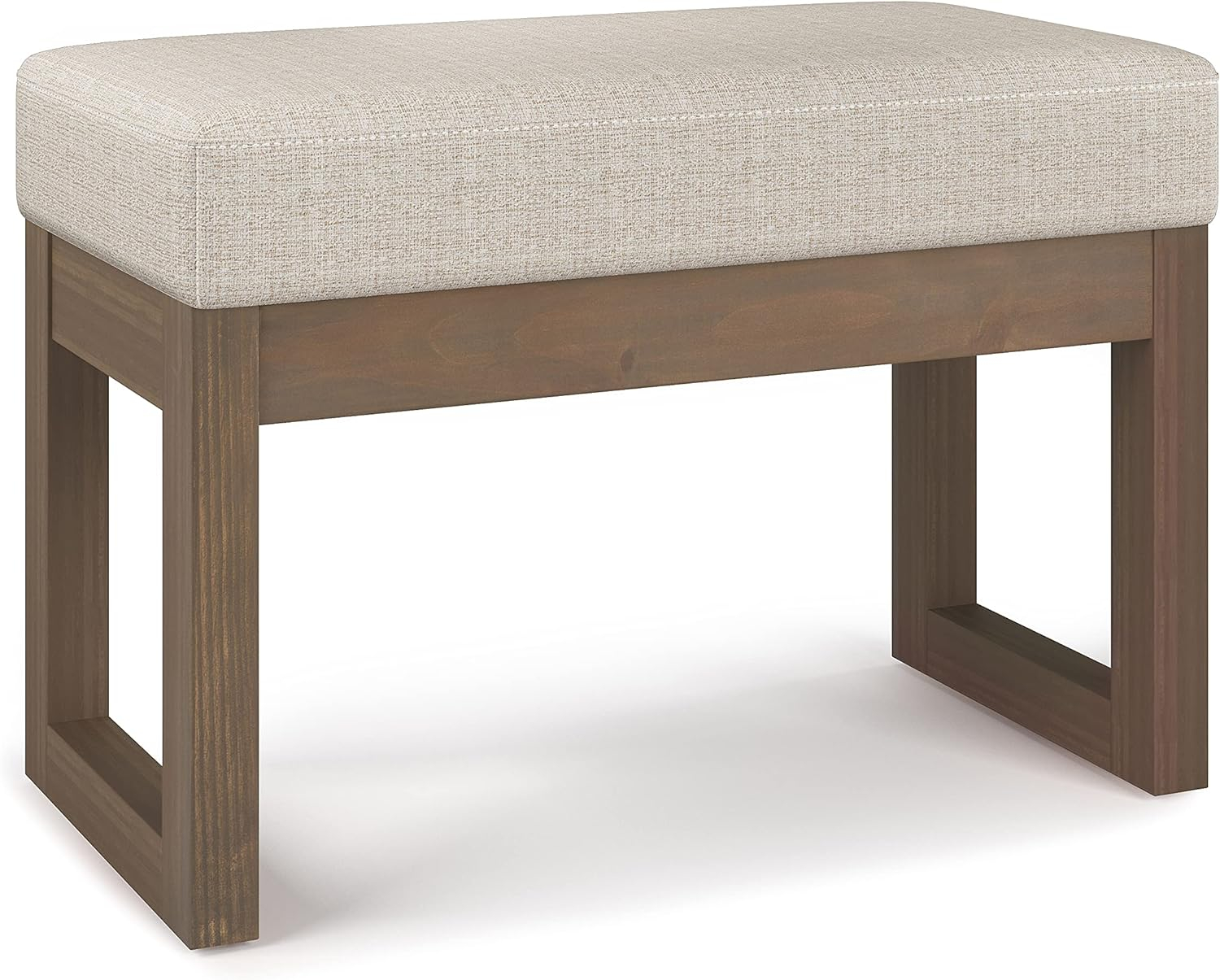 Simpli Home Milltown 26 in Wide Rectangle Footstool Small Ottoman Bench