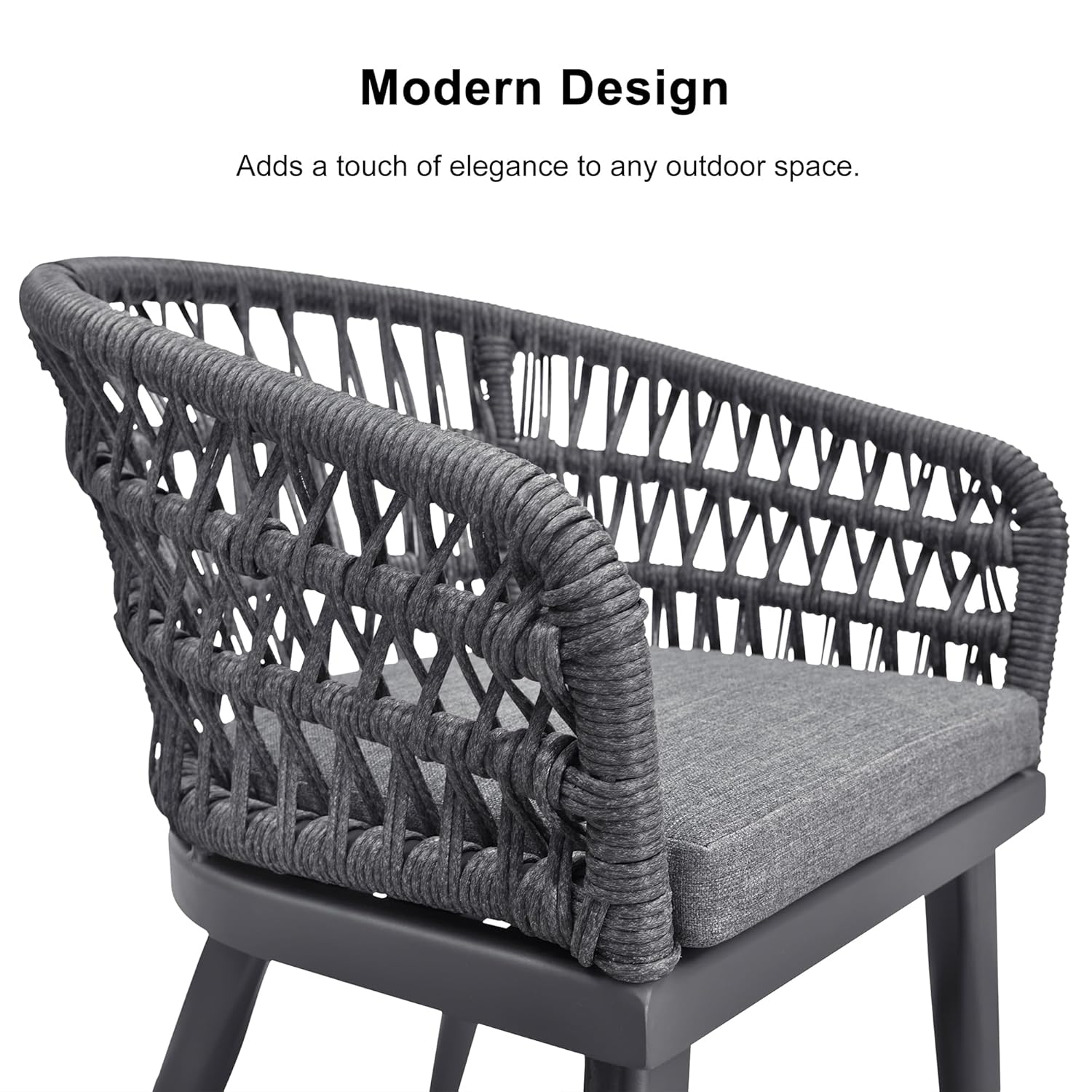 PURPLE LEAF 9 Pieces Outdoor Dining Set All-Weather PE Rattan Outdoor Patio Furniture Set with All Aluminum Frame Rectangular Table and Chairs Set for Lawn Garden Backyard Deck, Grey