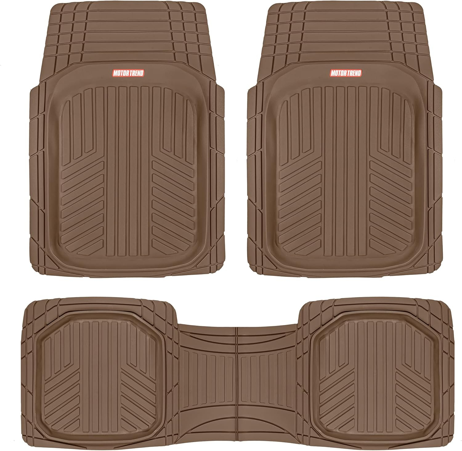 Motor Trend Deep Dish Rubber Floor Mats for Car SUV TRUCK Van, All-Climate All Weather Performance Plus Heavy Duty Liners Odorless