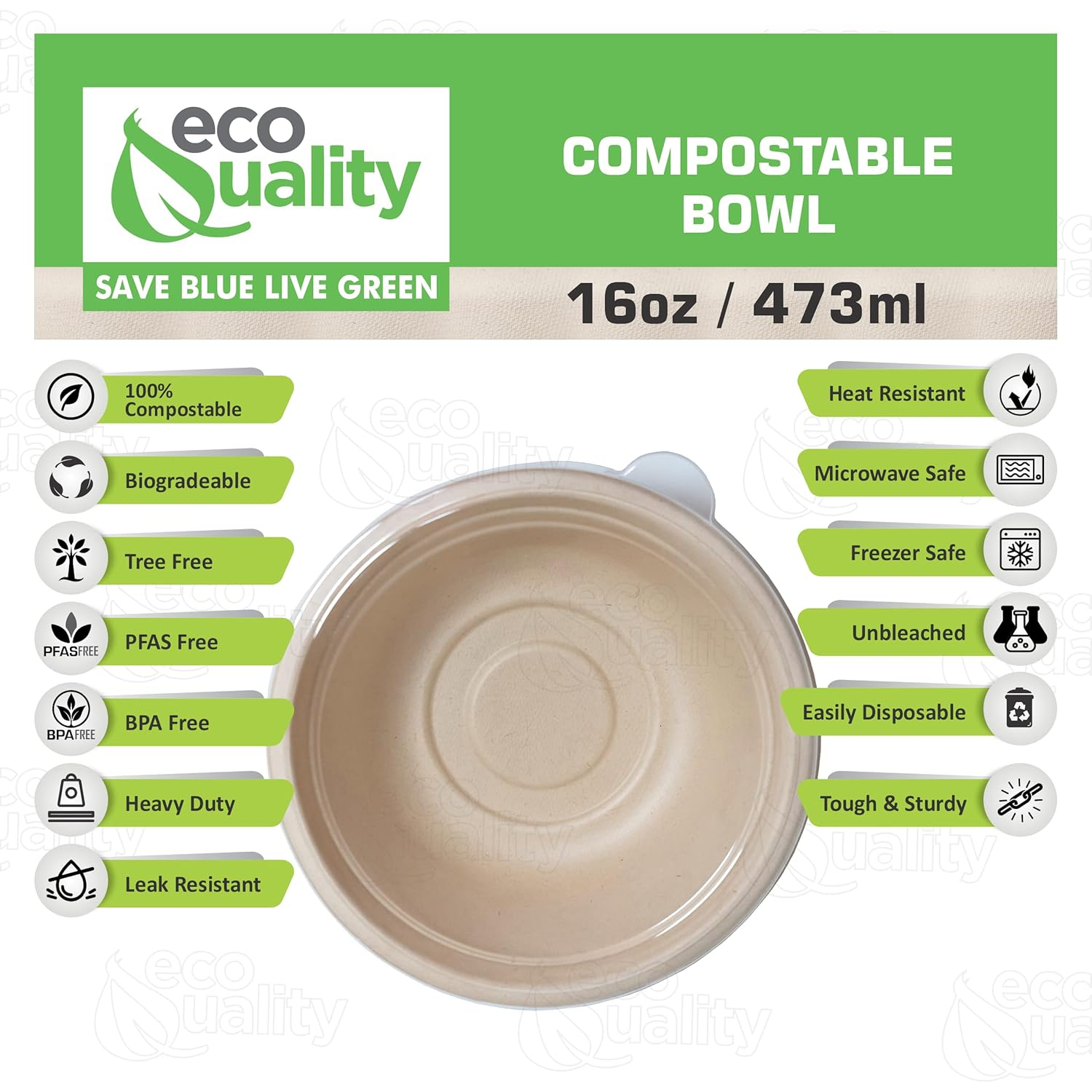 25 Pack 16 oz Compostable Paper Bowls with Lids Heavy-Duty Disposable Bowls, Eco-Friendly Natural Bagasse Unbleached, Hot or Cold Use, 100% Biodegradable Soup Bowls Sugarcane