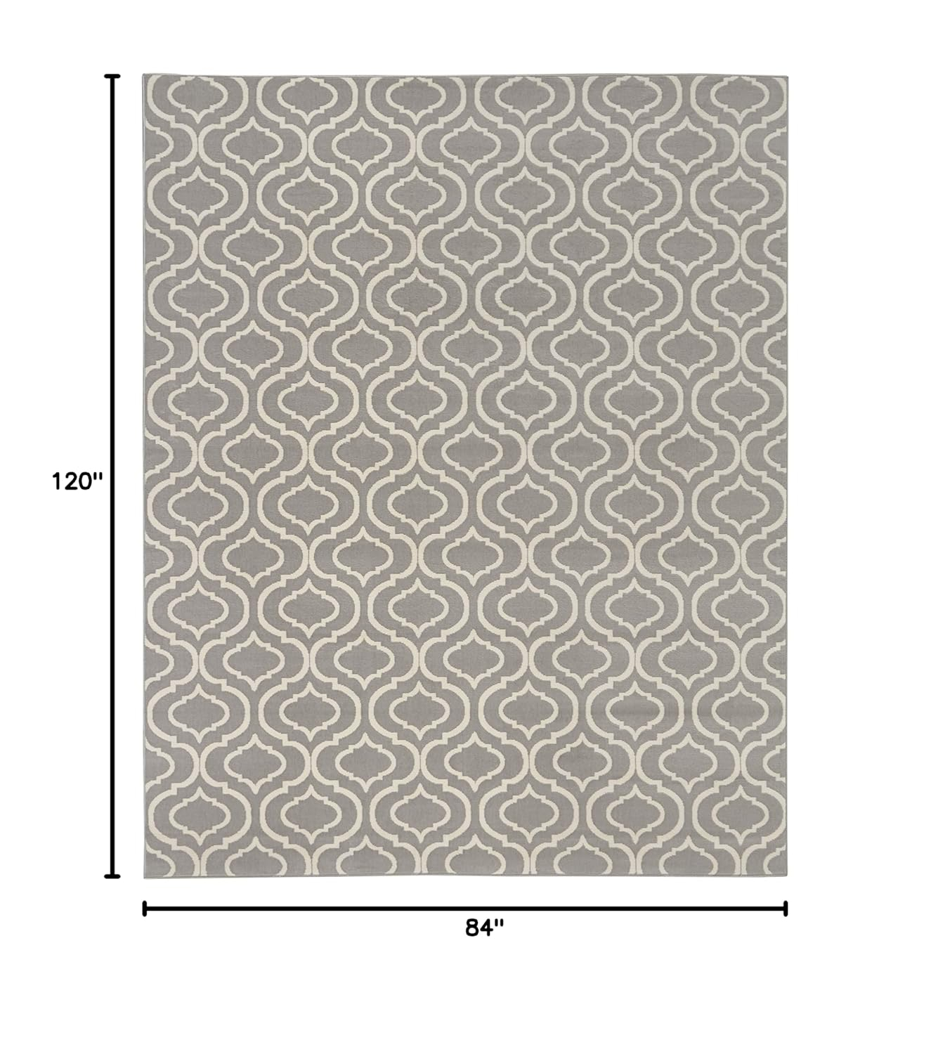 Nourison Jubilant 7 x 10 (ft) Loomed Polypropylene Grey Rectangular Indoor Abstract Area rug