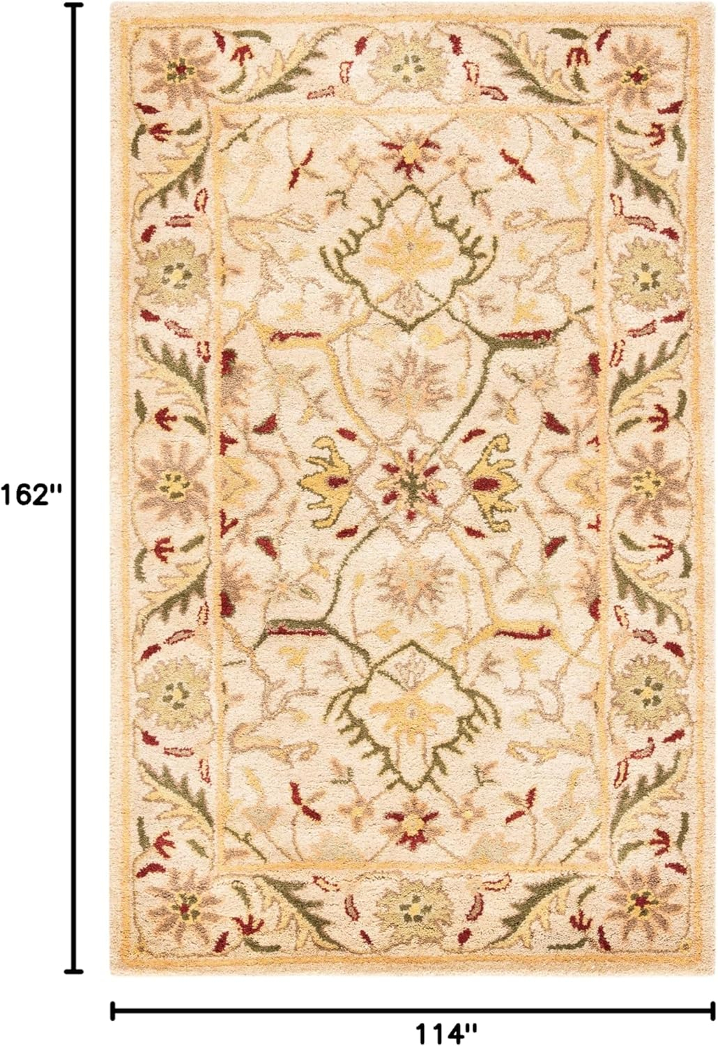 SAFAVIEH Antiquity Toireasa Traditional Floral Wool Area Rug, Ivory, 9'6" x 13'6"