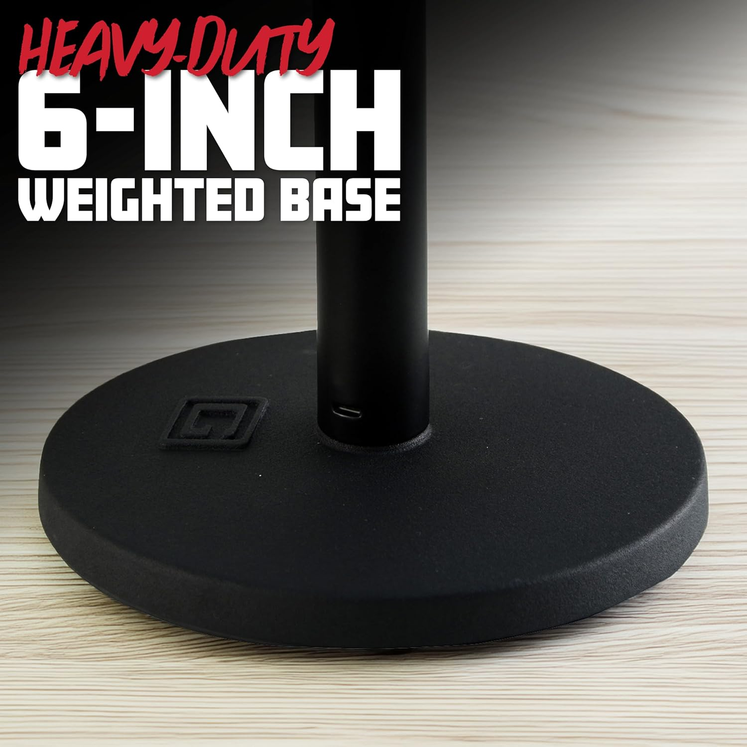 Black Steel Desktop Microphone Stand with Round Base