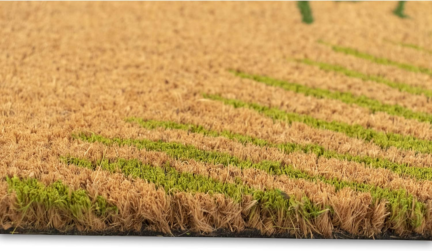 Green and Natural Coir Welcome Outdoor Door Mat, 24" x 36"