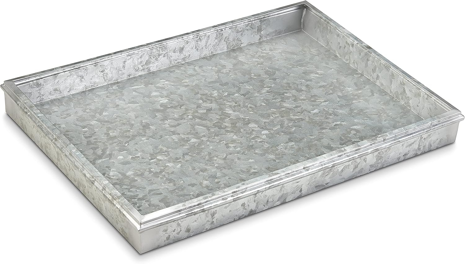 Galvanized Gray Rectangular Metal Multi-Purpose Boot Tray