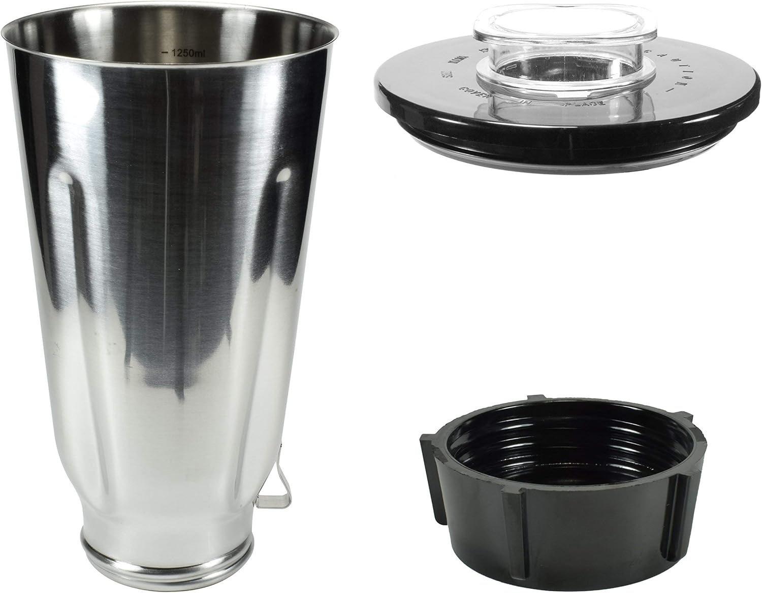 Univen Stainless Steel Blender Jar with Lid and Bottom cap fits Oster & Osterizer Blenders